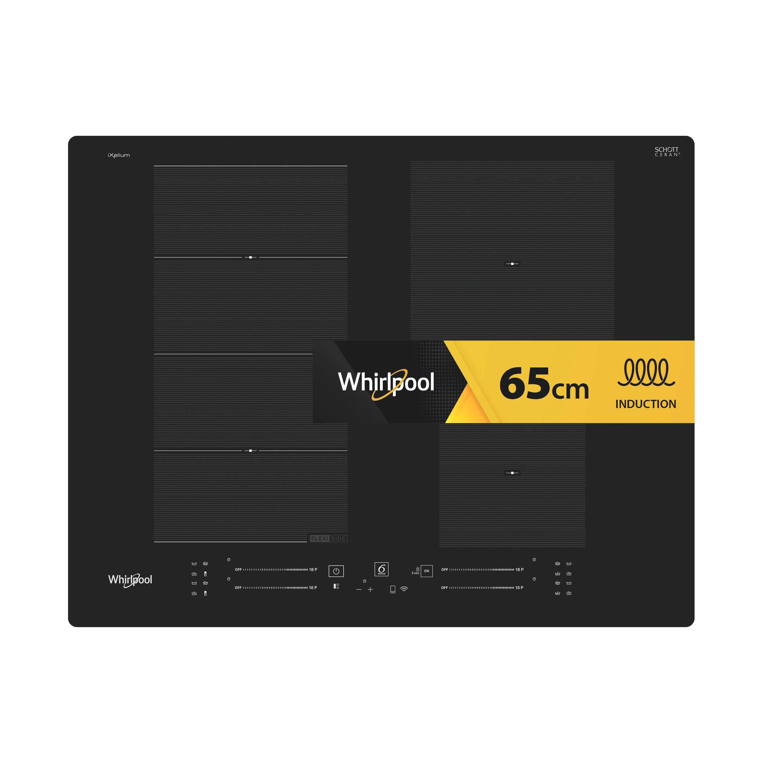 Whirlpool Spishäll WF S2765 NE/IXL Black Induction vitroceramic Frontal