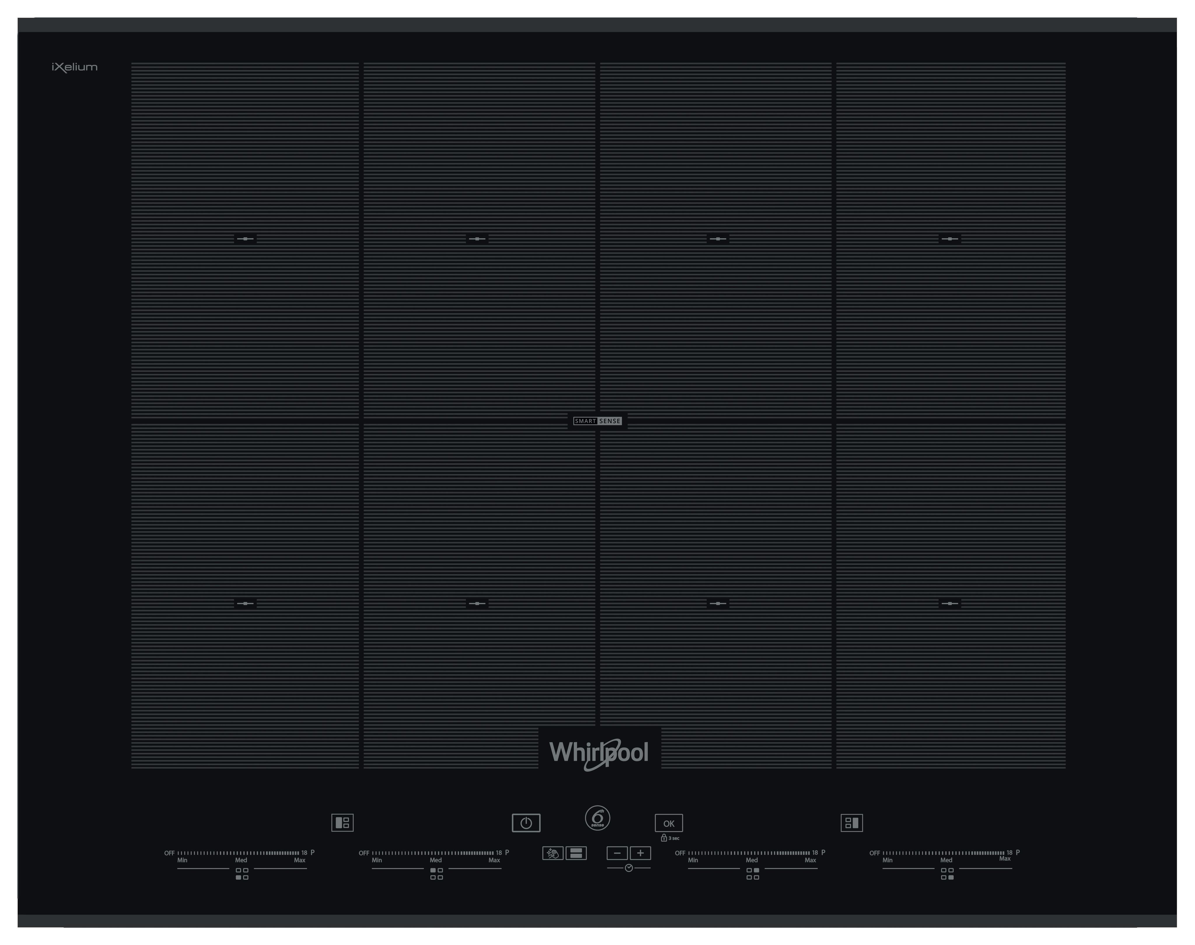 Whirlpool Plīts virsma SMO 658C/BT/IXL Melns Induction vitroceramic Frontal