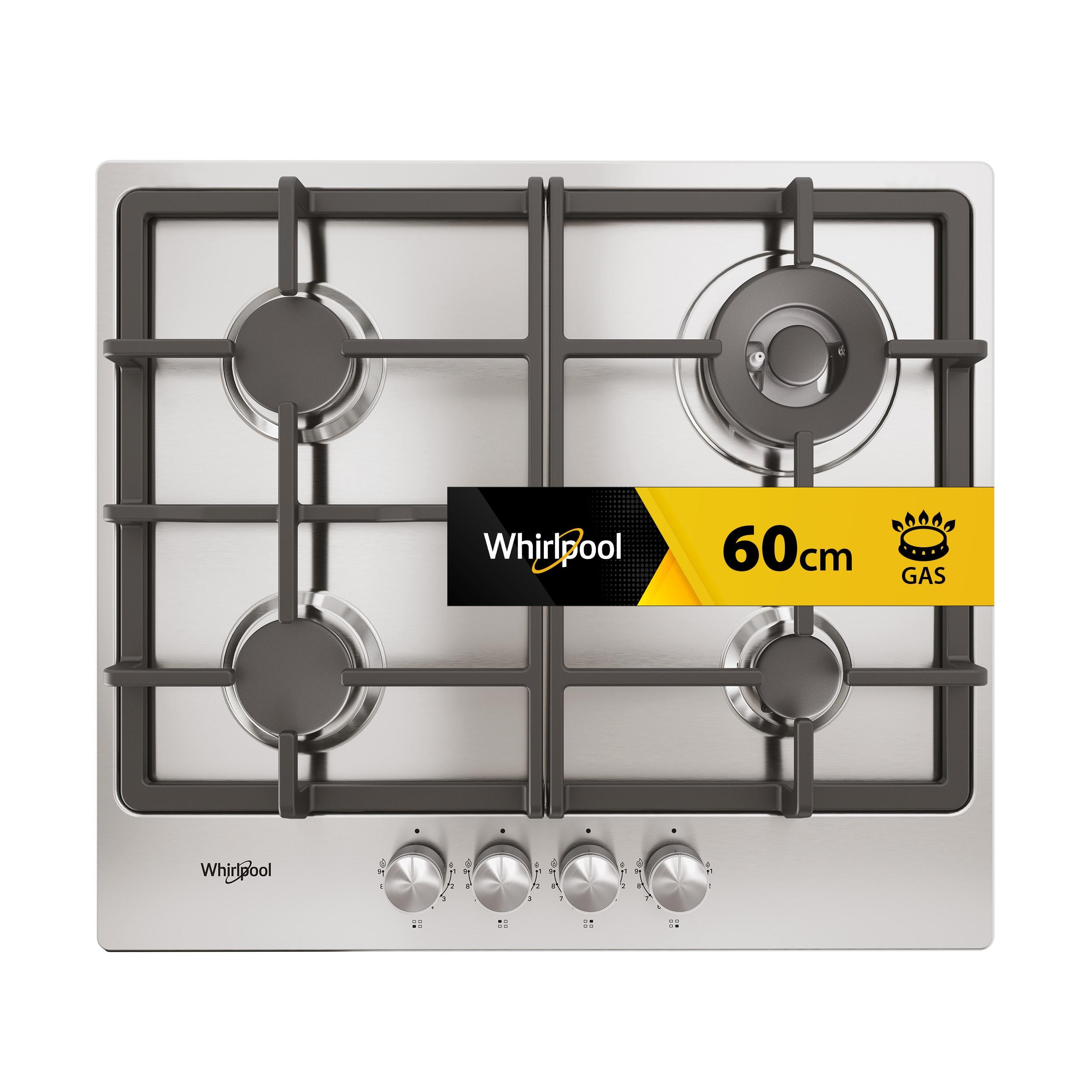 Whirlpool Варильна поверхня TGML 661 IX Нержавіюча сталь Газова Frontal