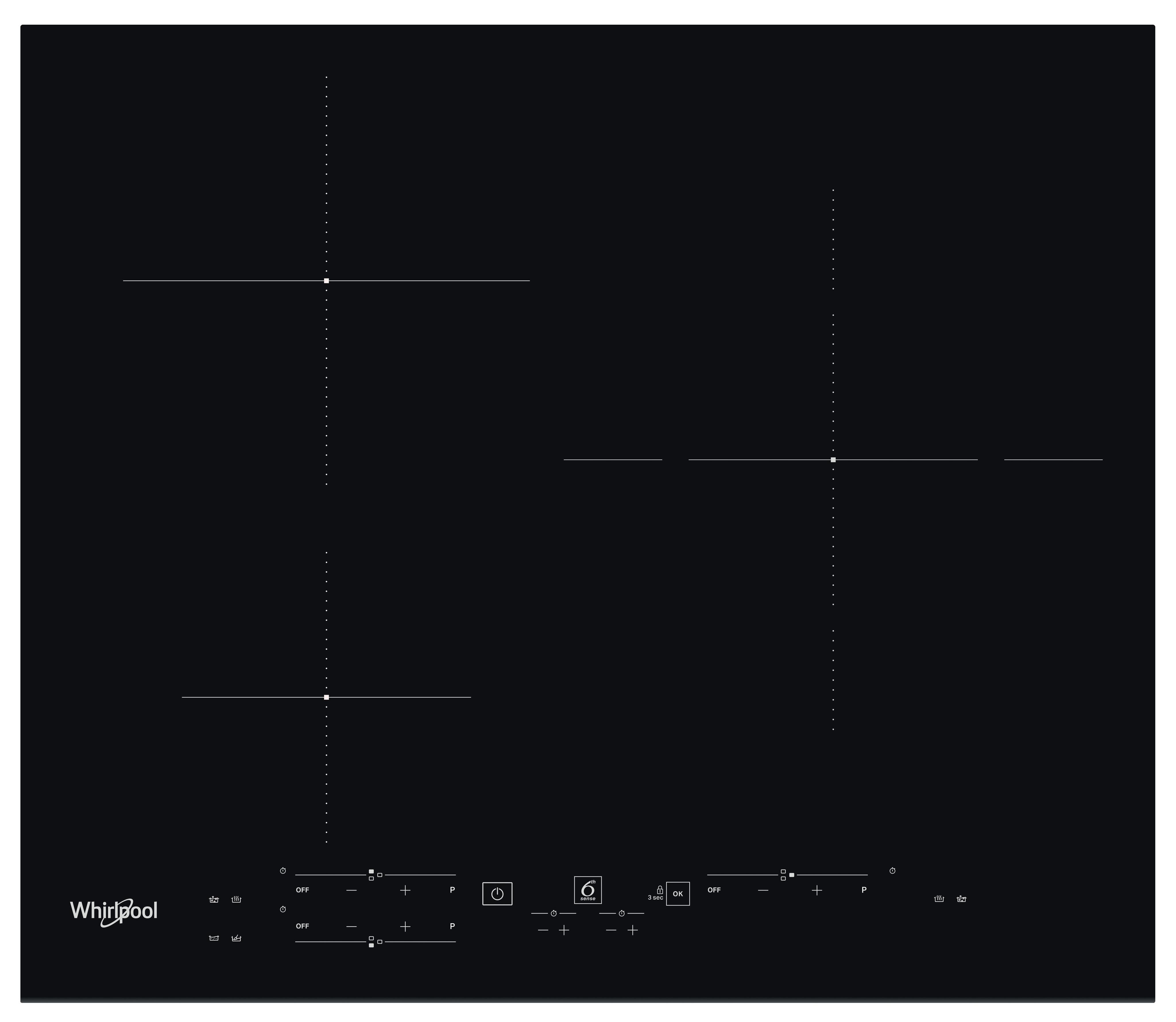 Whirlpool Encimera WS B2360 BF Negro Induction vitroceramic Frontal