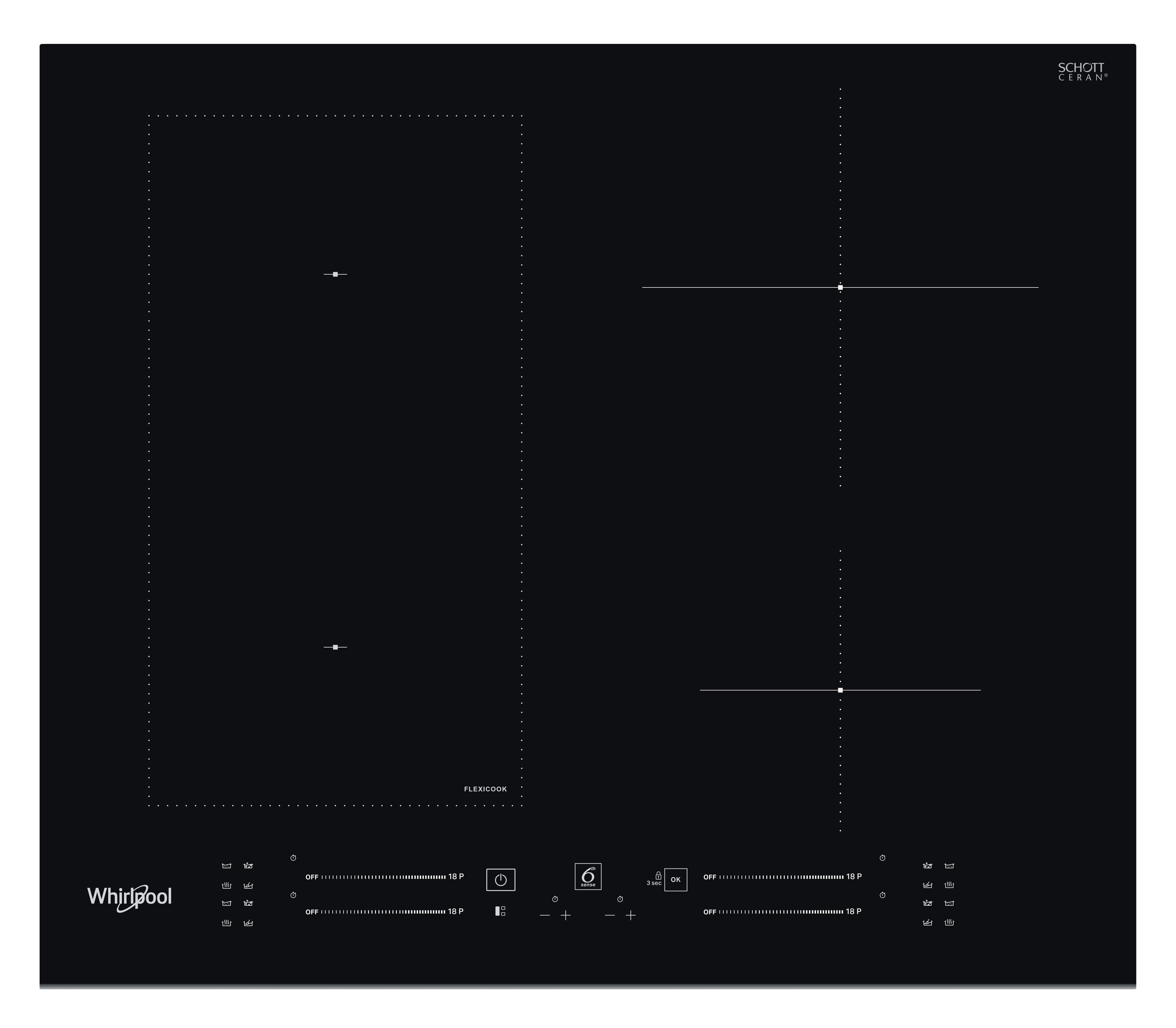 Индукционен стъклокерамичен плот Whirlpool - WL S6960 BF