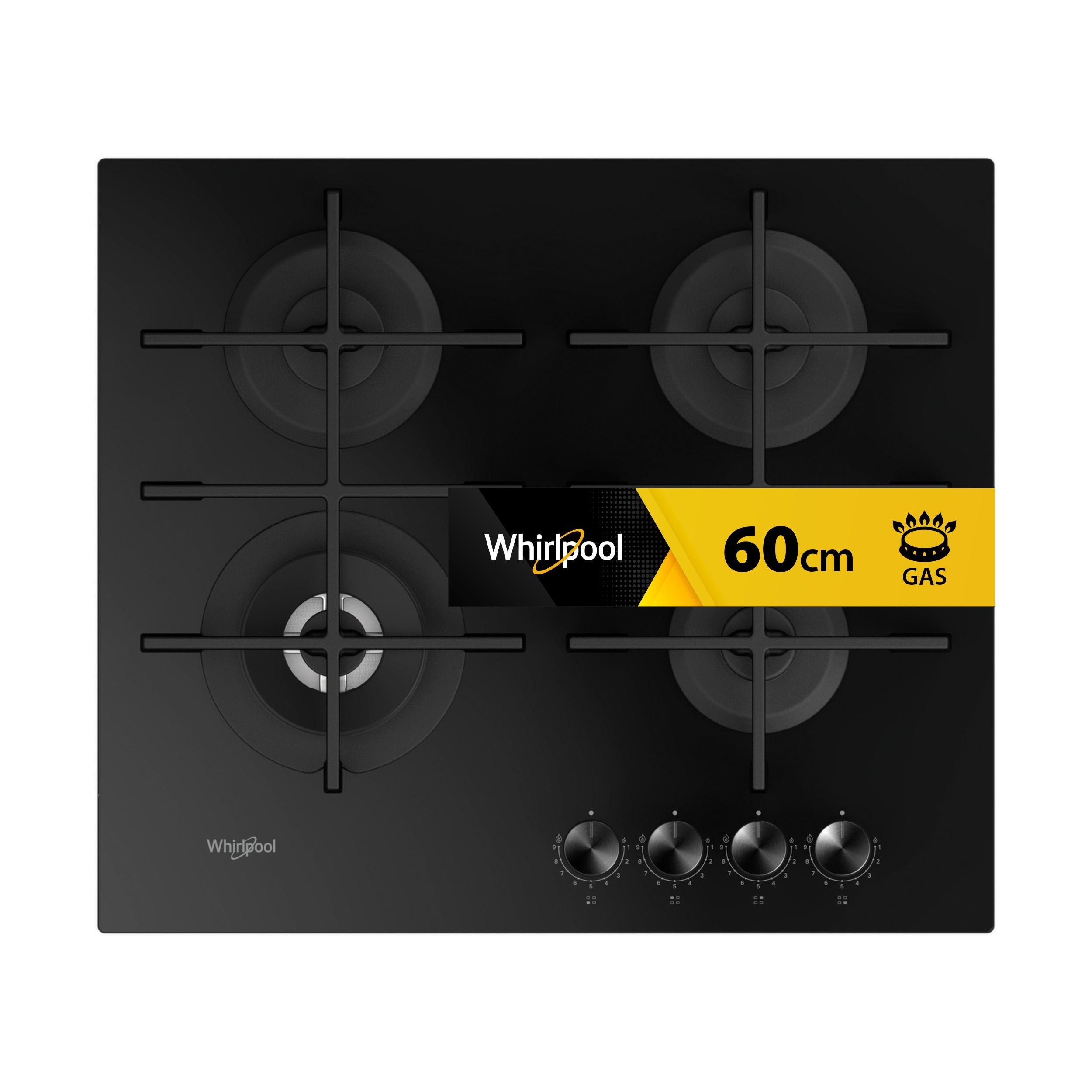 Whirlpool Placa GOWL 628/NB Preto Gás Frontal