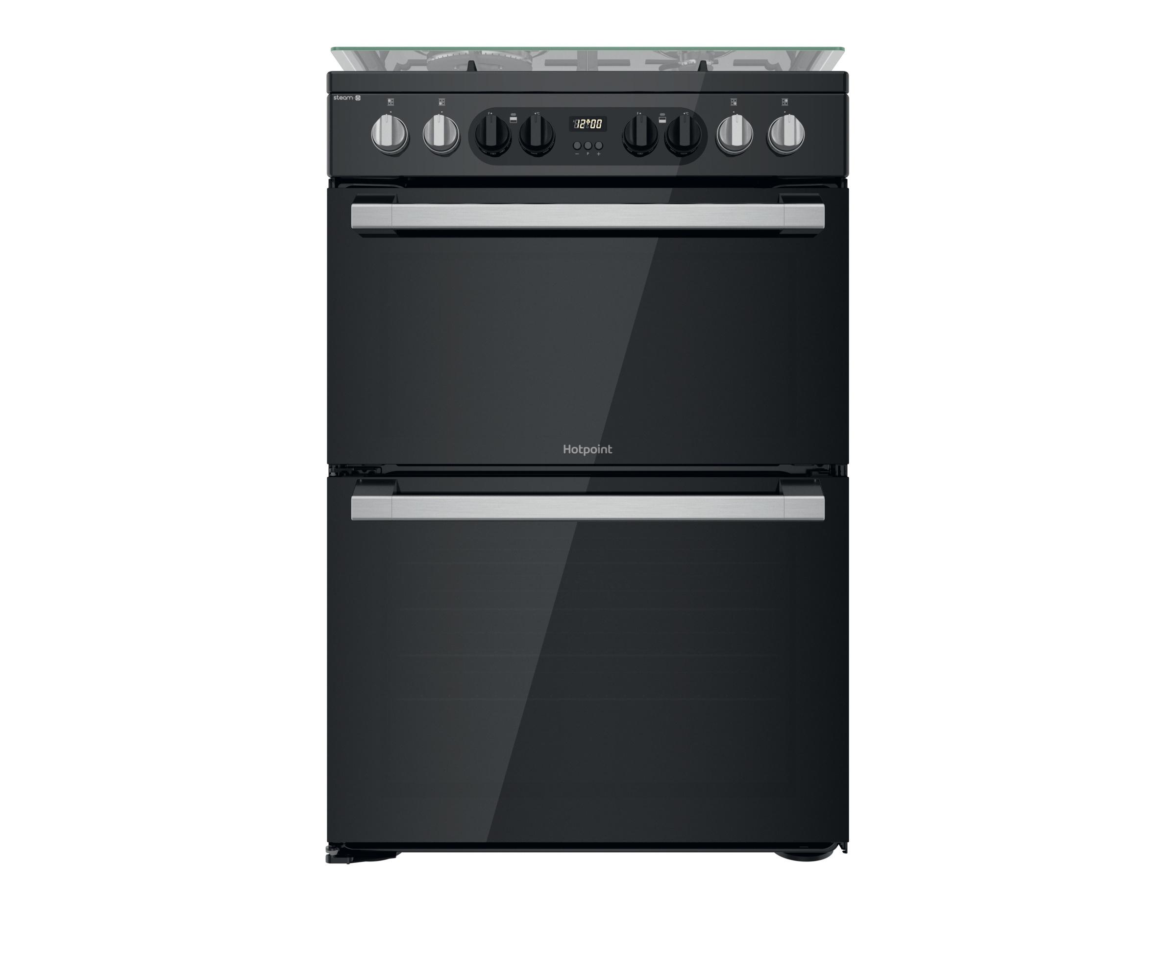 Hotpoint Double Cooker HDM67G8CCB/UK Black A Frontal