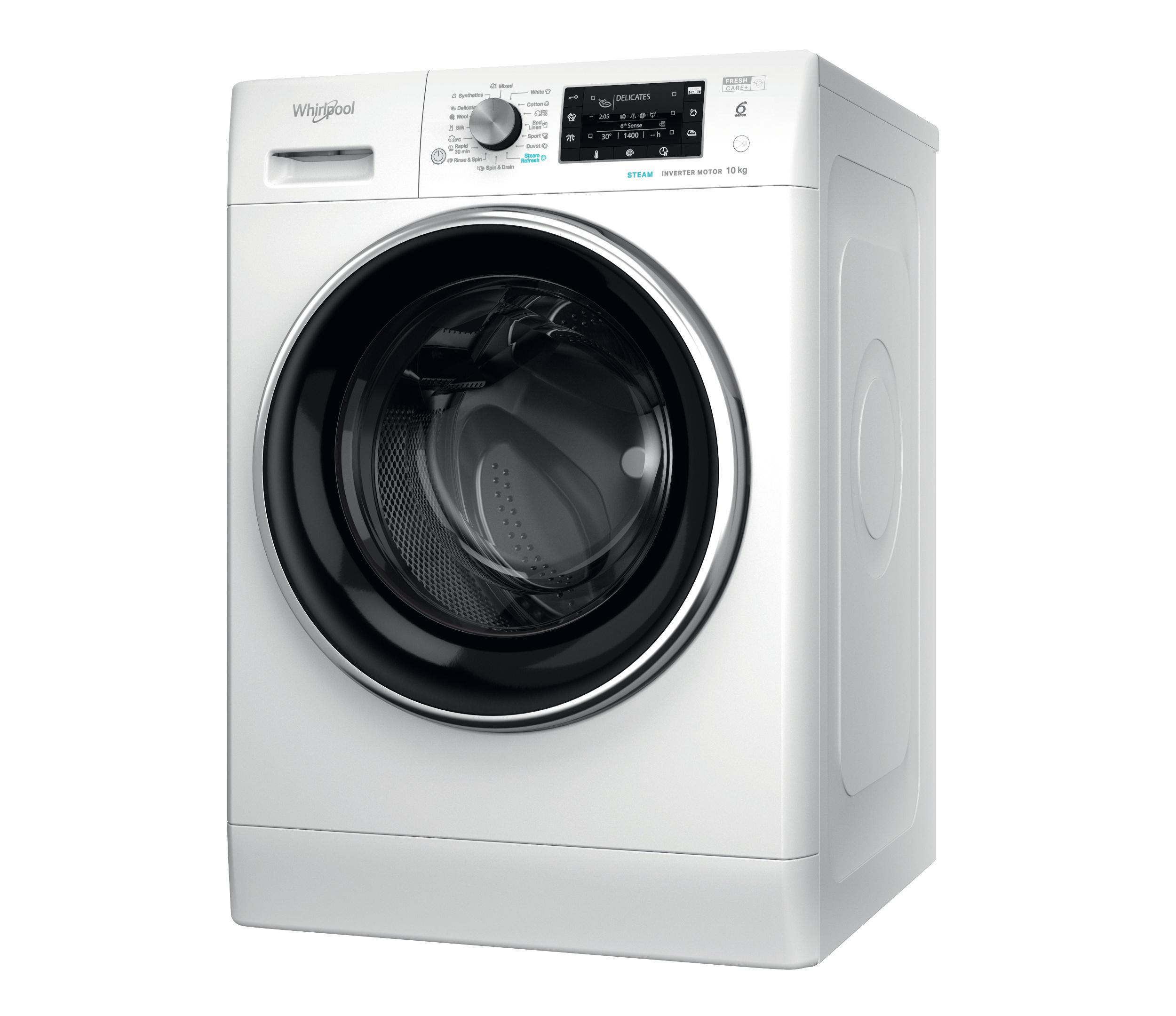 Whirlpool Πλυντήριο ρούχων Ελεύθερο FFD 10489 BCV EE Λευκό Front loader A Perspective
