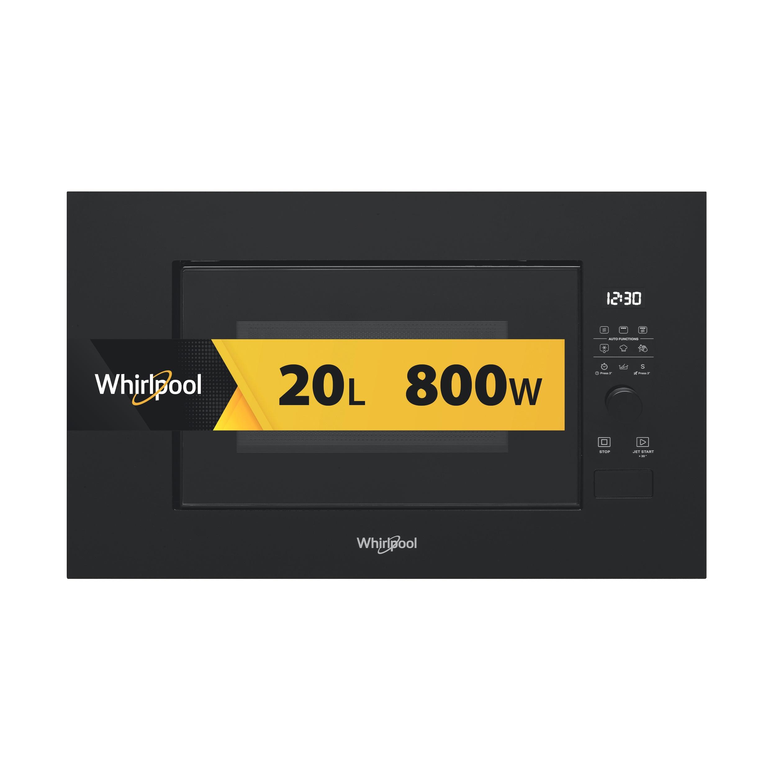 Whirlpool Mikrolaineahi Integreeritav WMF200G NB Must Elektrooniline 20 Mikrolained+grill 800 Frontal
