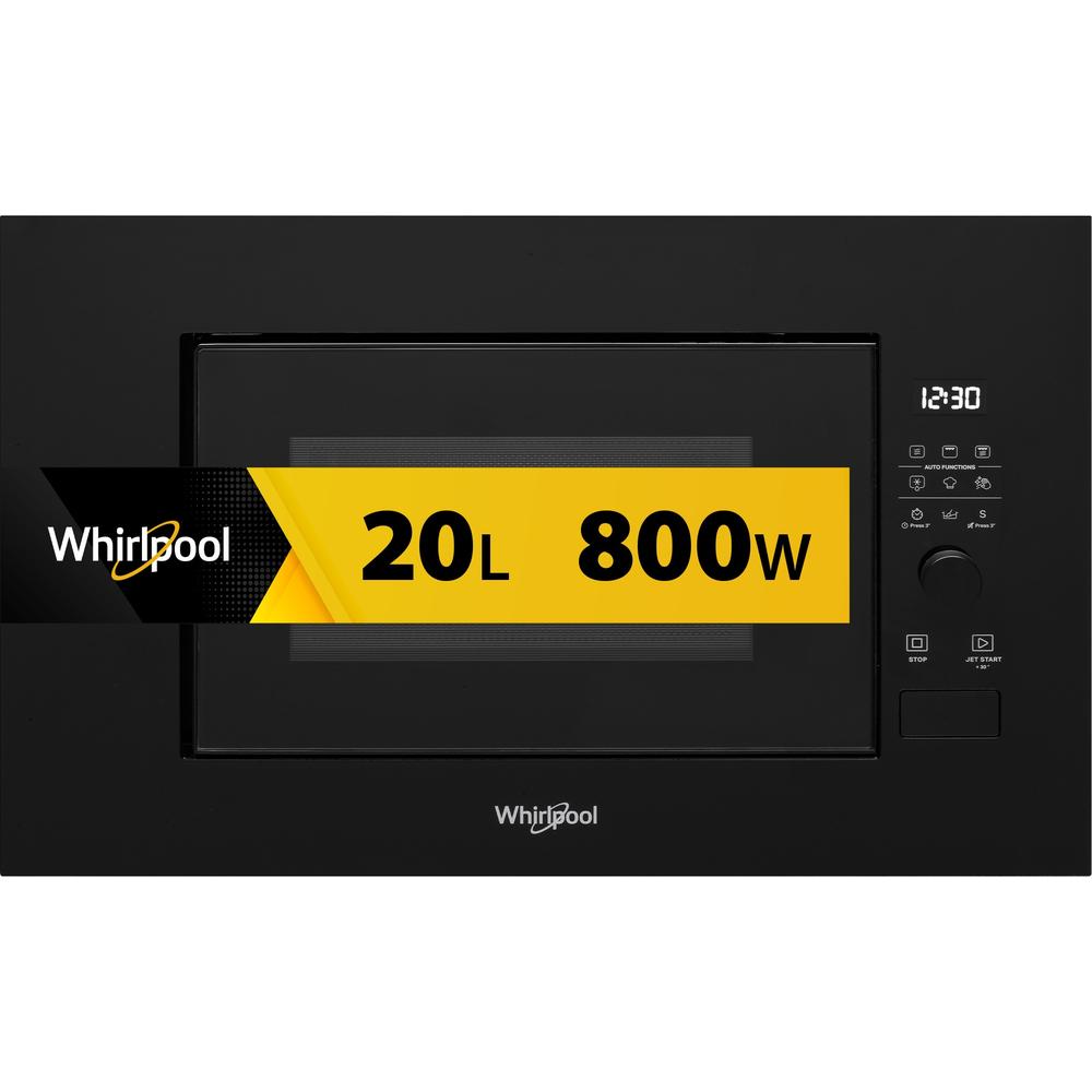 Whirlpool Mikroviļņu krāsns Iebūvējams WMF200G NB Melns Elektronisks 20 Mikroviļņi + Grila funkcija 800 Frontal