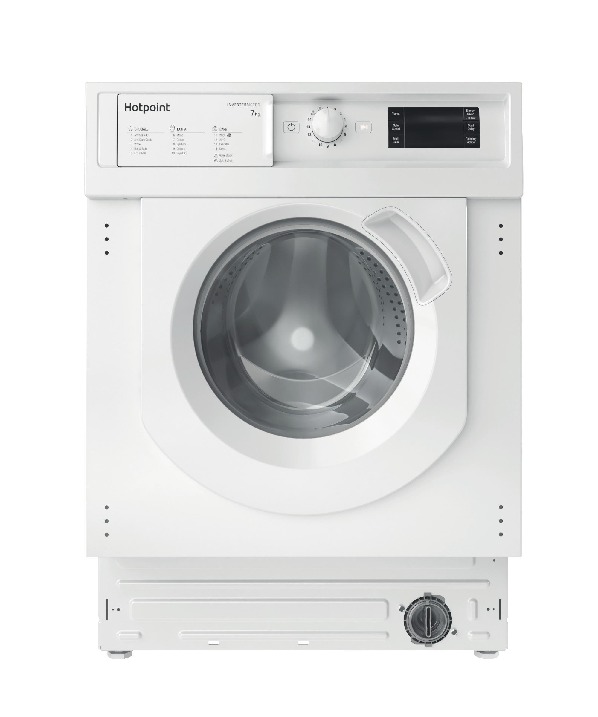 Hotpoint Washing machine Built-in BI WMHG 71483 UK N White Front loader D Frontal
