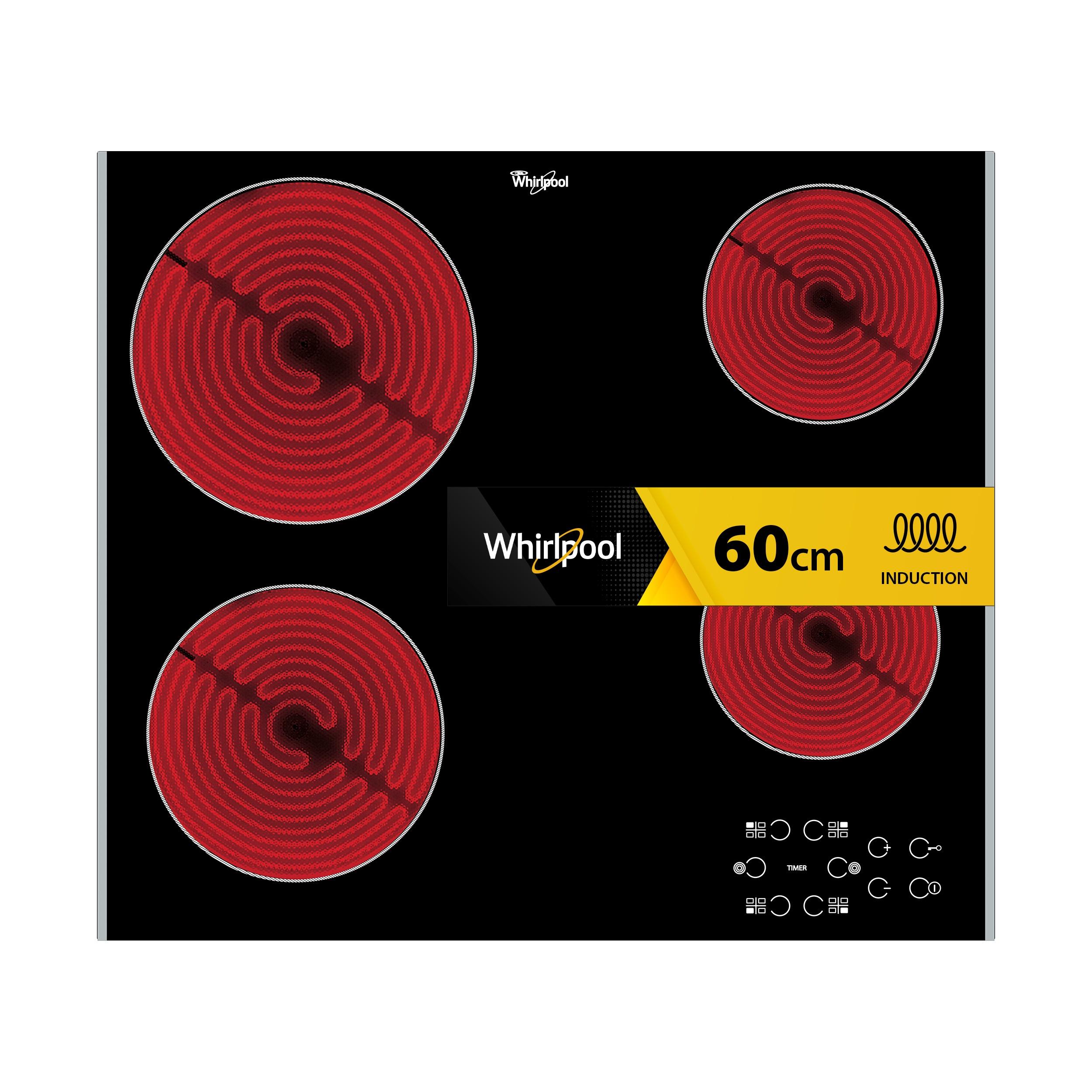 Whirlpool Hob AKT 8090 LX Black Radiant vitroceramic Frontal