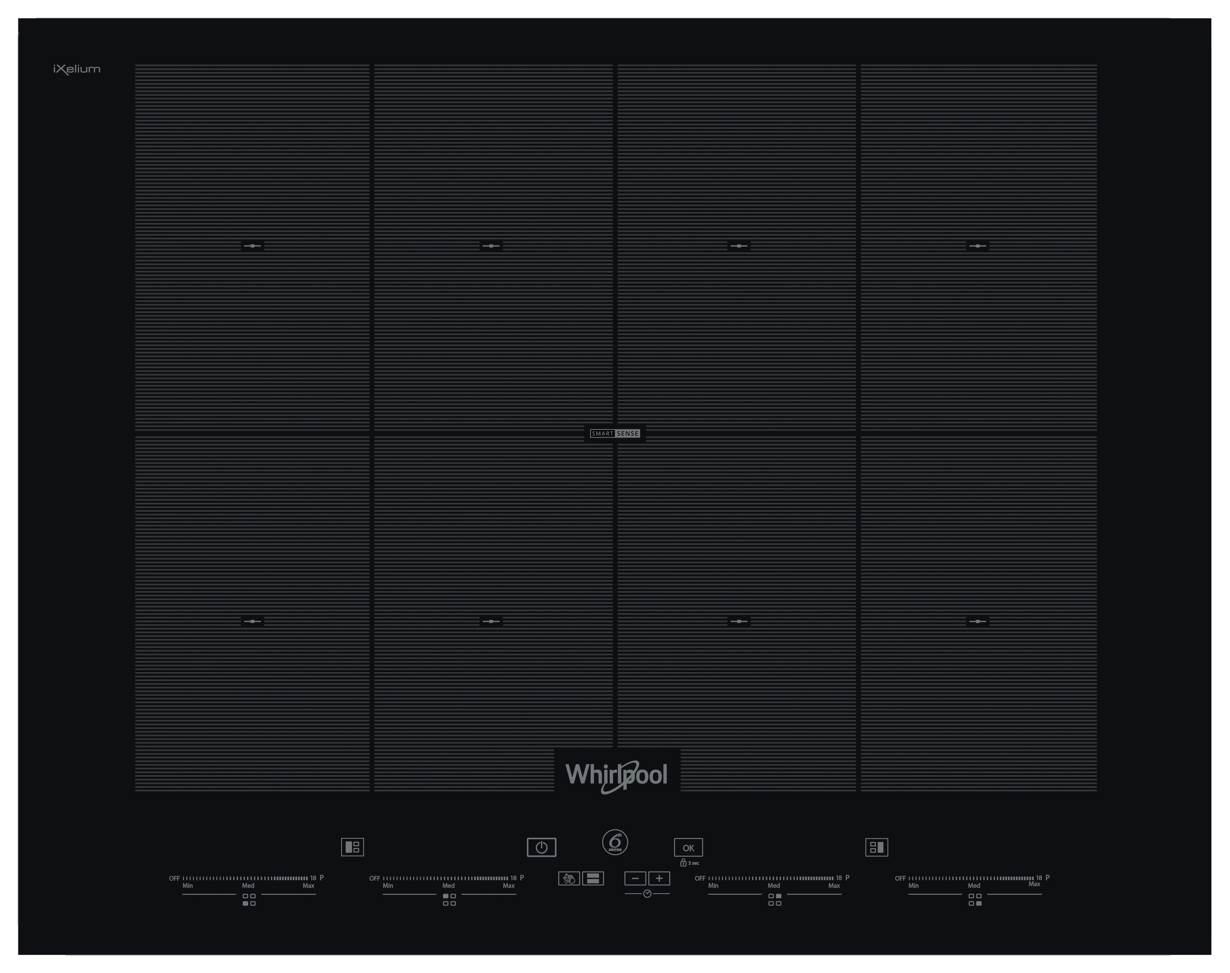 Whirlpool Table de cuisson SMO 658C/NE Noir Induction vitroceramic Frontal