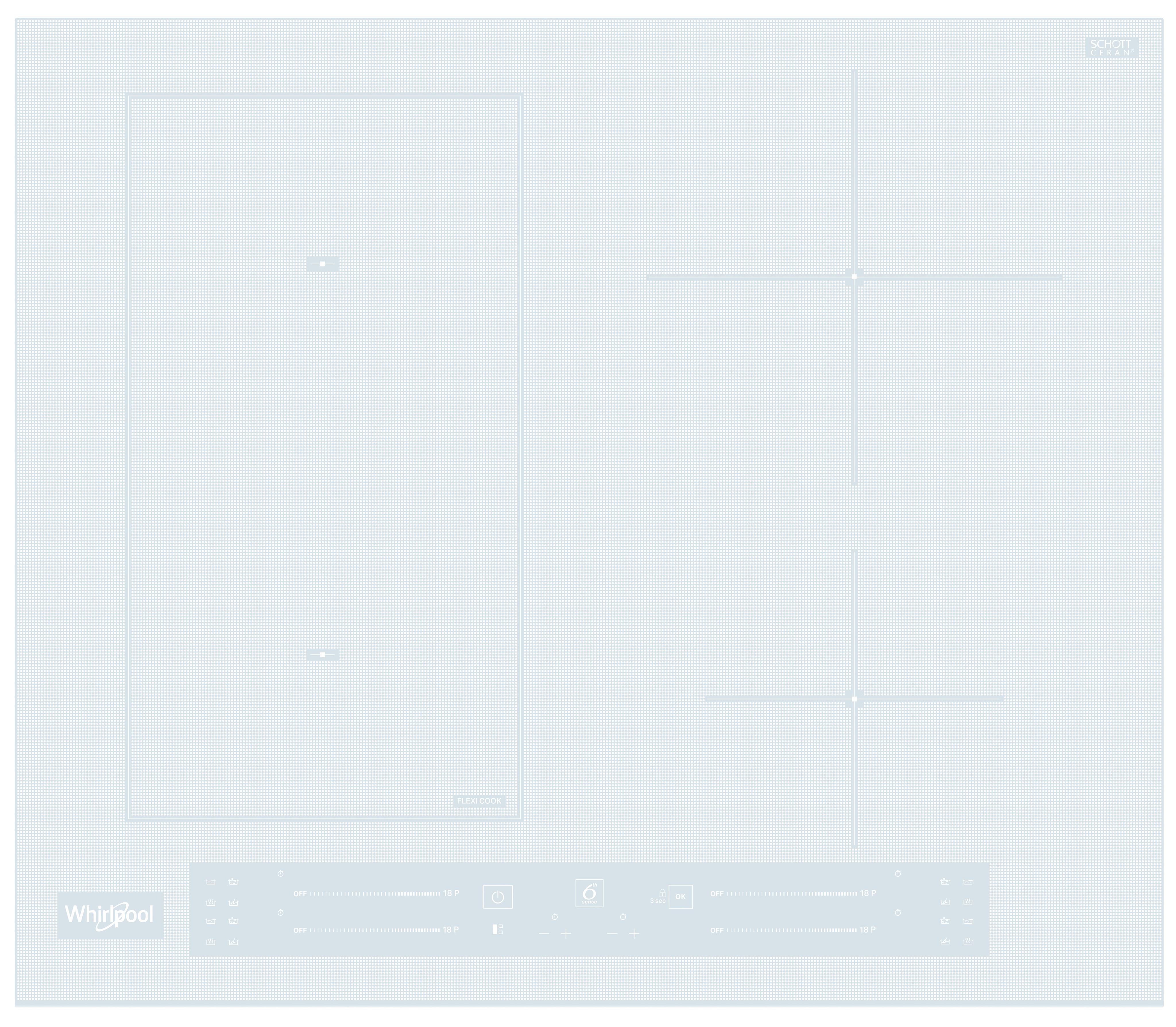 Whirlpool Főzőlap WL S5360 BF/W Fehér Induction vitroceramic Frontal