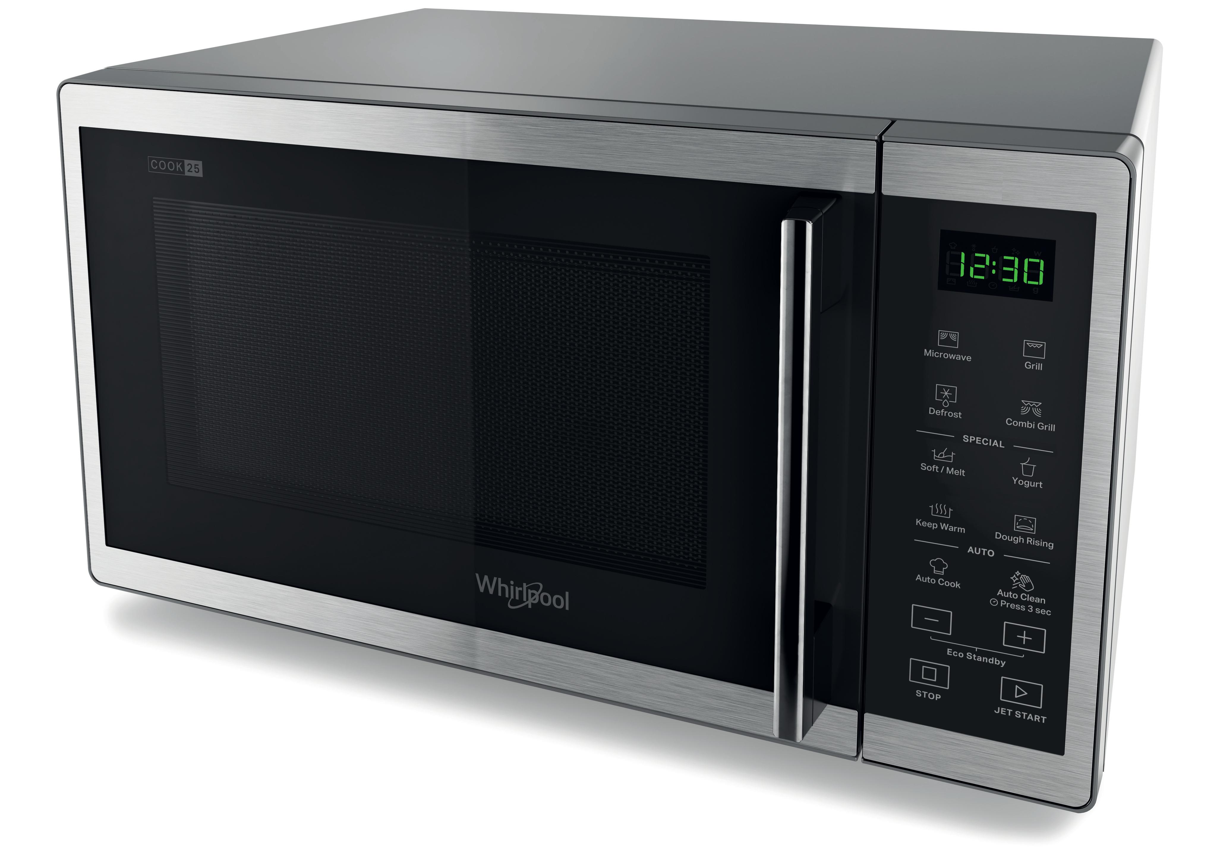 Whirlpool Microgolfoven Vrijstaand MWP 253 SX Inox Elektronisch 25 Microgolven+Grill 900 Perspective