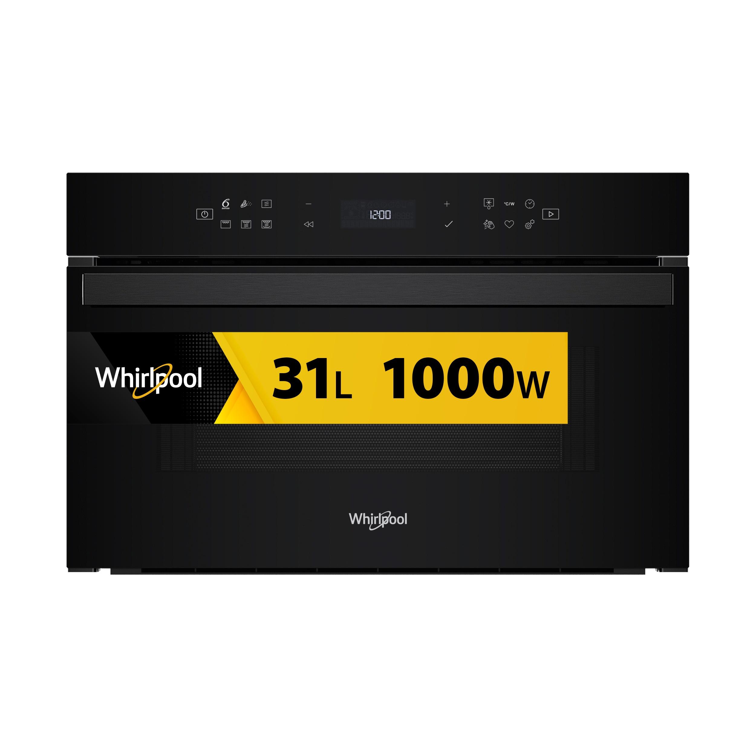 Whirlpool Microondas Encastre WMD6O4TB Negro Mecánico 31 MW + Función Grill 1000.0 Frontal