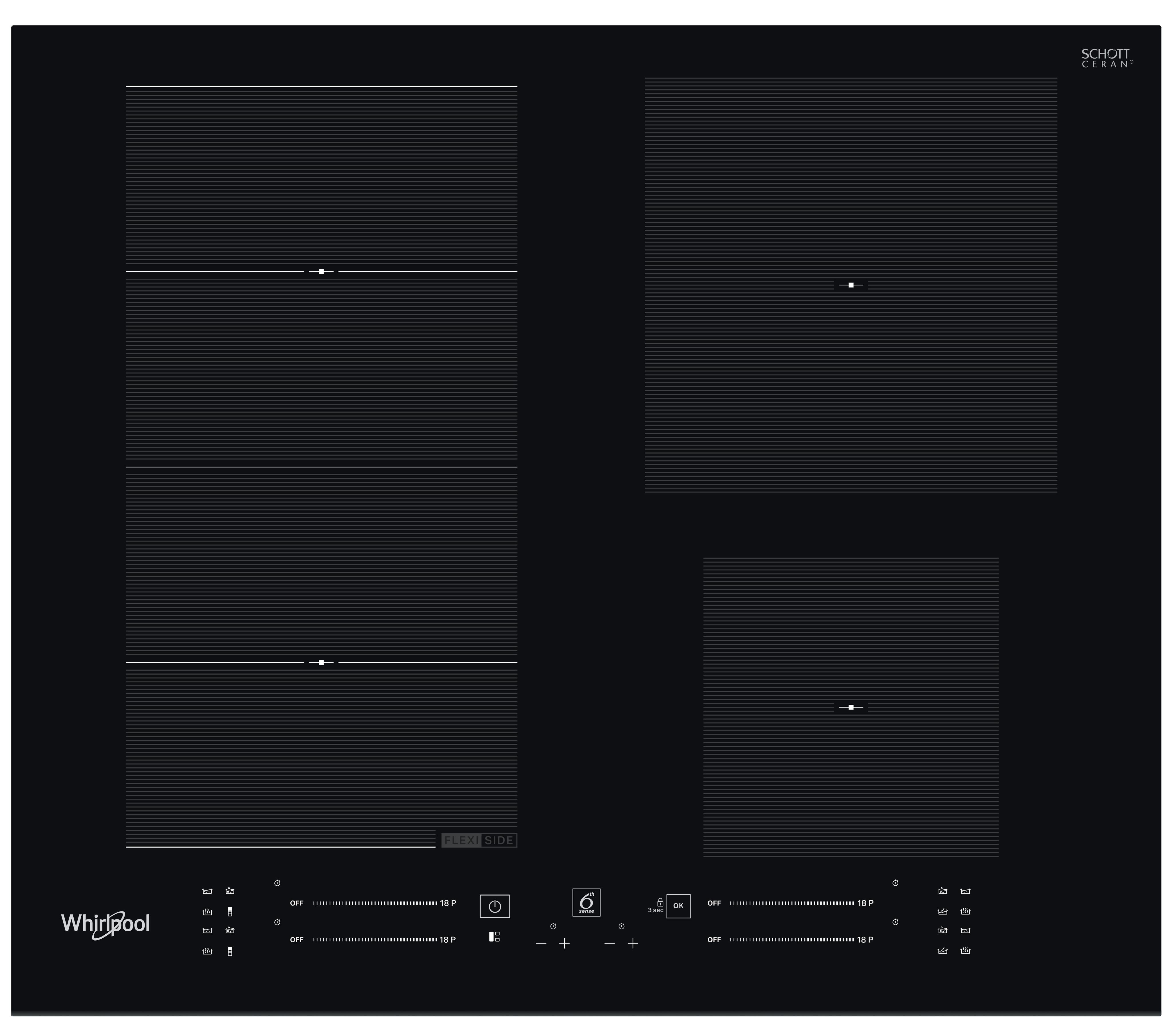 Whirlpool Varná deska WF S4160 BF Černá Induction vitroceramic Frontal
