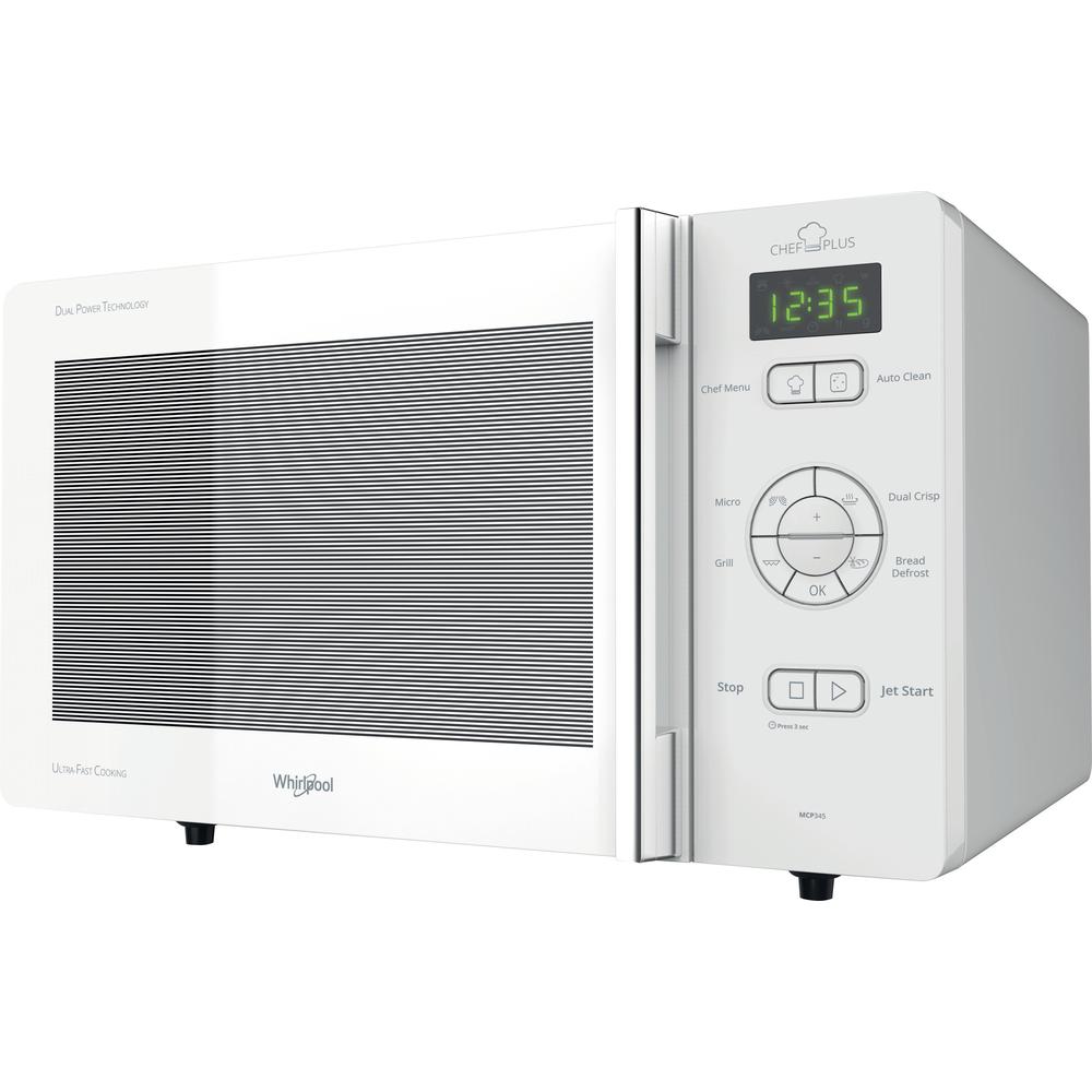 Whirlpool Mikroaaltouuni Vapaasti sijoitettava MCP 345 WH Valkoinen Elektroninen 25 Mikroaaltoyhdistelmäuuni 800 Perspective