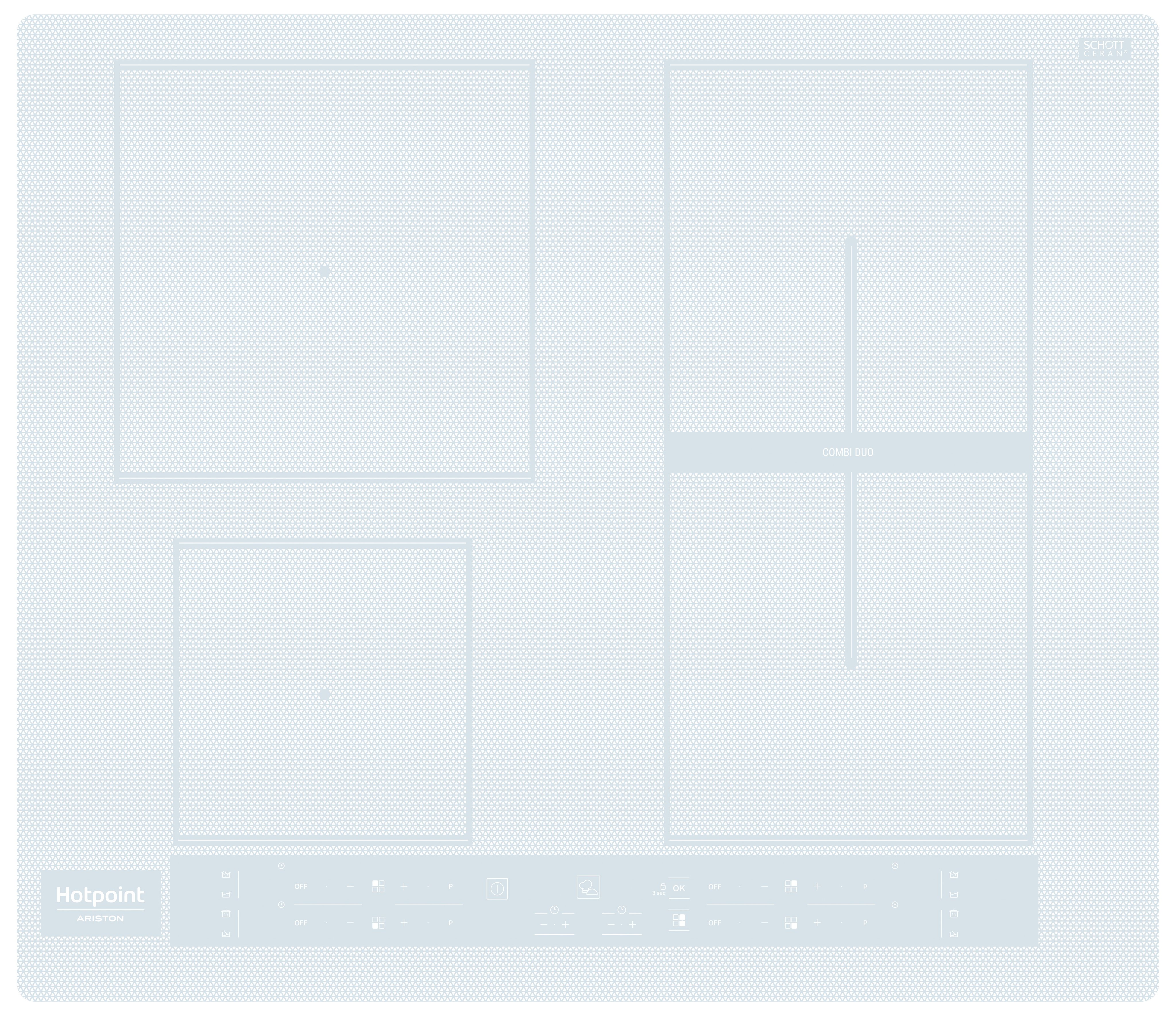 Hotpoint_Ariston Plită HB 8460B NE/W Alb Induction vitroceramic Frontal