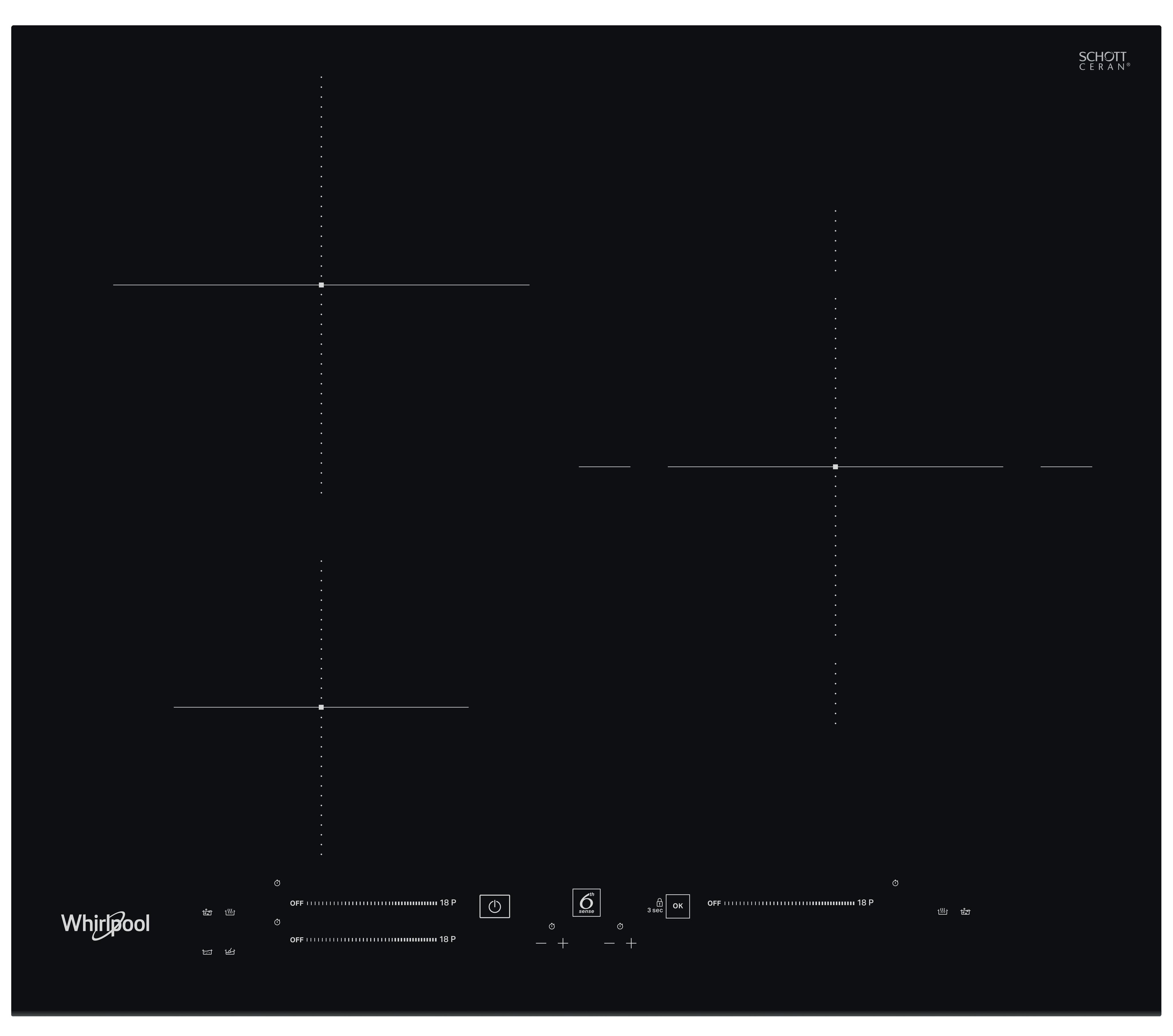 Whirlpool Encimera WS S6360 BF Negro Induction vitroceramic Frontal