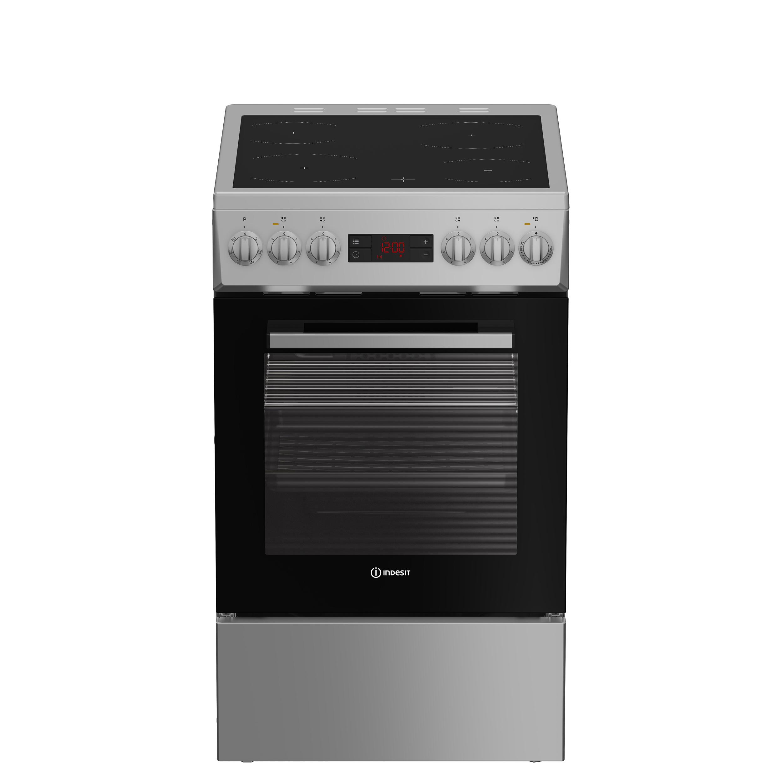 Indesit Cucina con forno a doppia cavità I5V5LCS Argento Elettrico Frontal