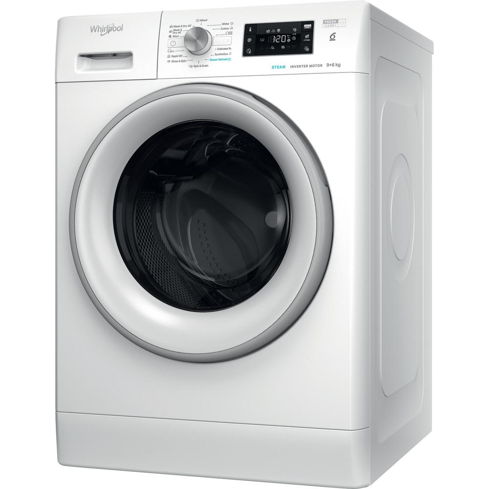 Whirlpool Pesumasin-kuivati Vabaltseisev FFWDB 964489 SV EE Valge Eestlaetav Perspective