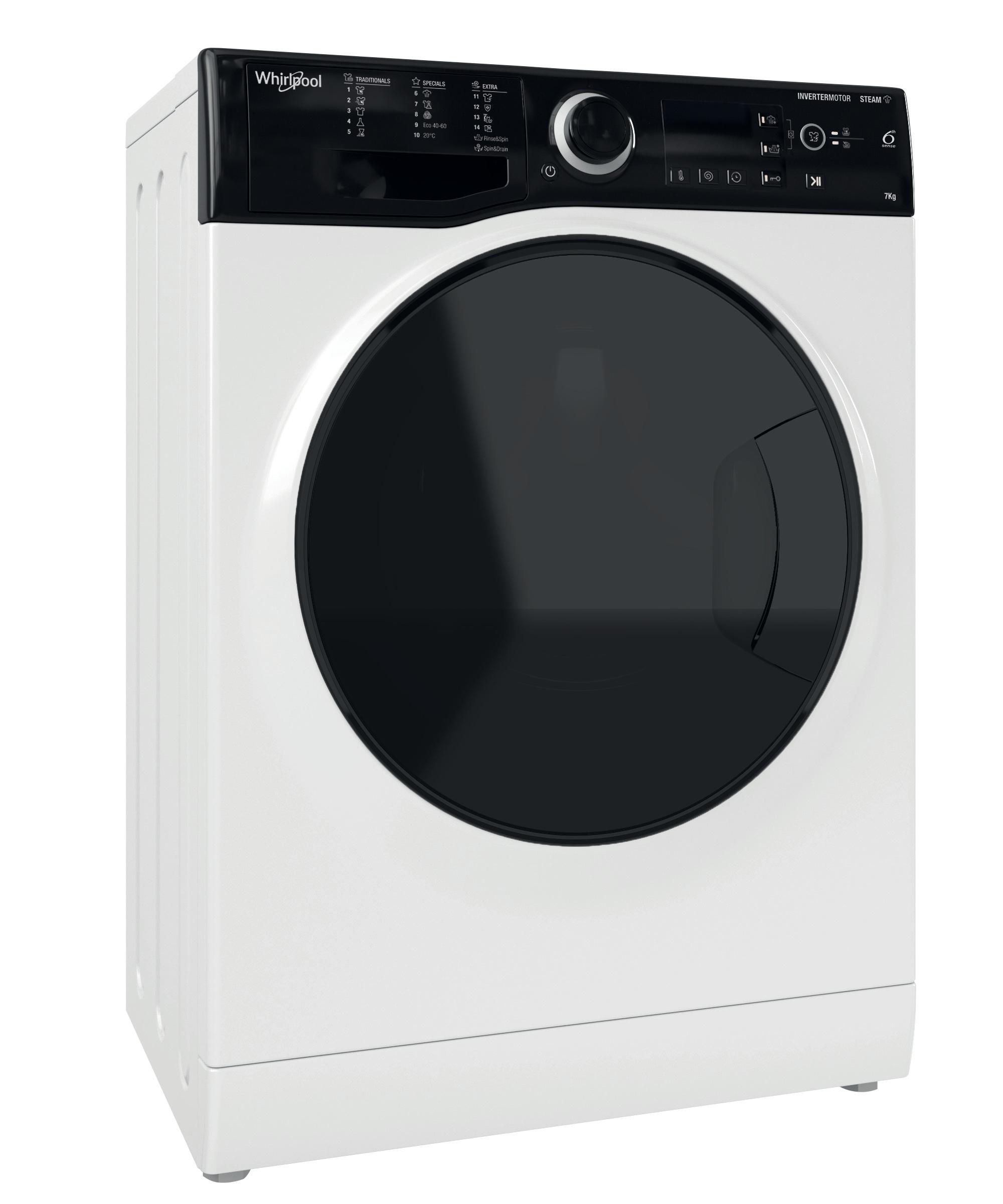 Whirlpool Práčka Voľne stojace WRSB 7259 D EU Biela Spredu plnená B Perspective