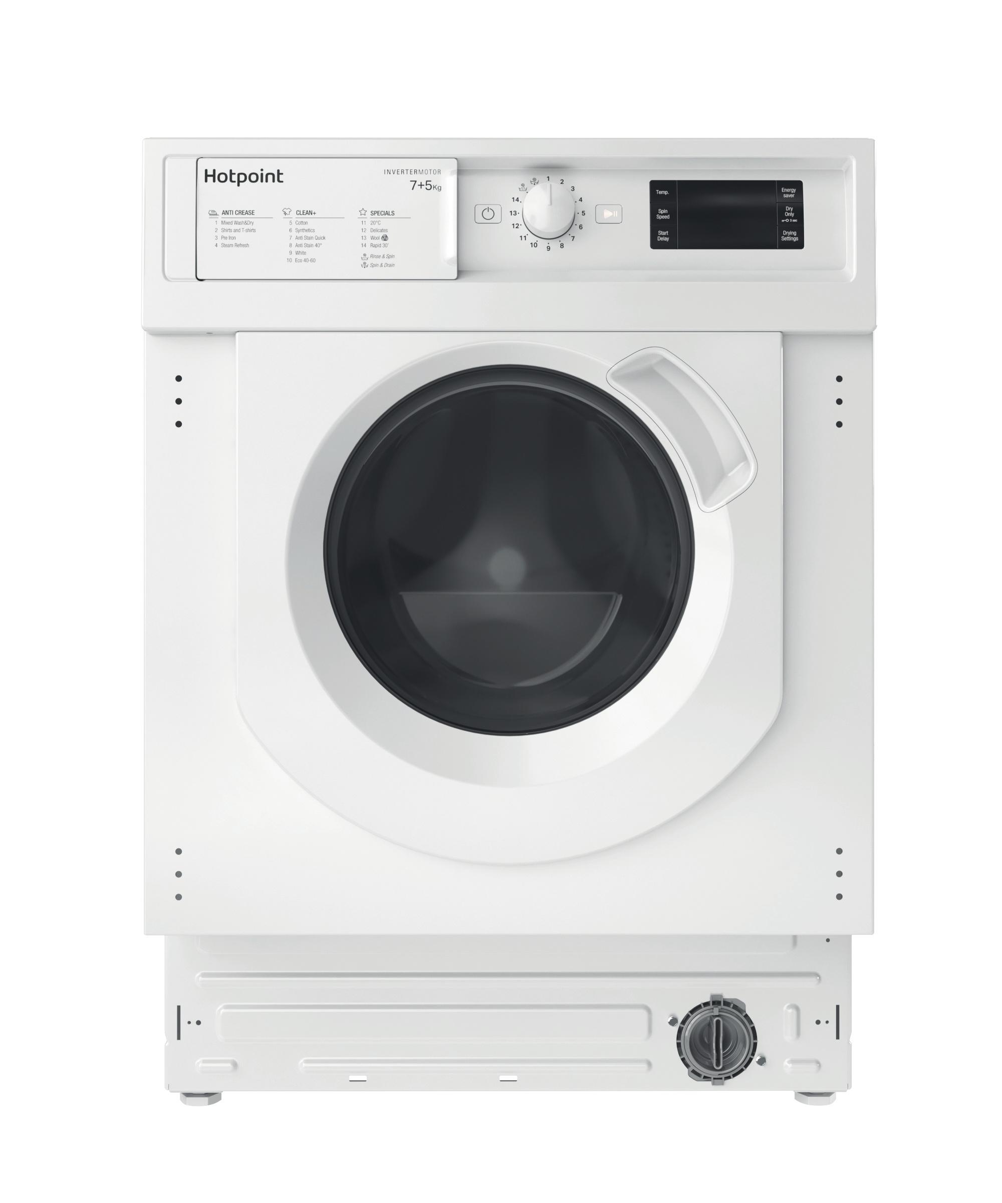 Hotpoint Washer dryer Built-in BI WDHG 75148 UK N White Front loader Frontal