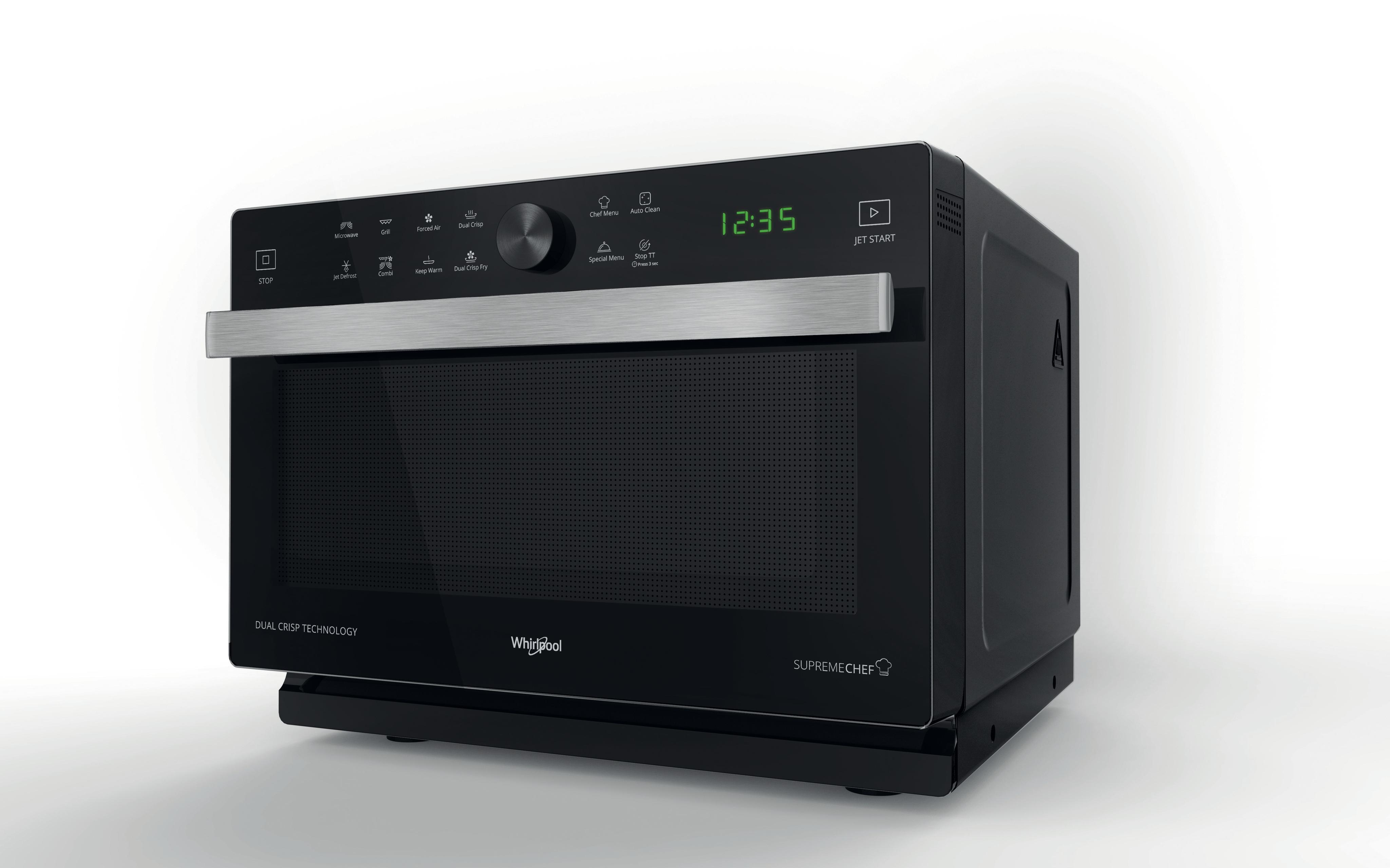 Whirlpool Four à micro-ondes Pose-libre MWSC 833 B Noir Électronique 33 Micro-ondes combiné 900 Perspective