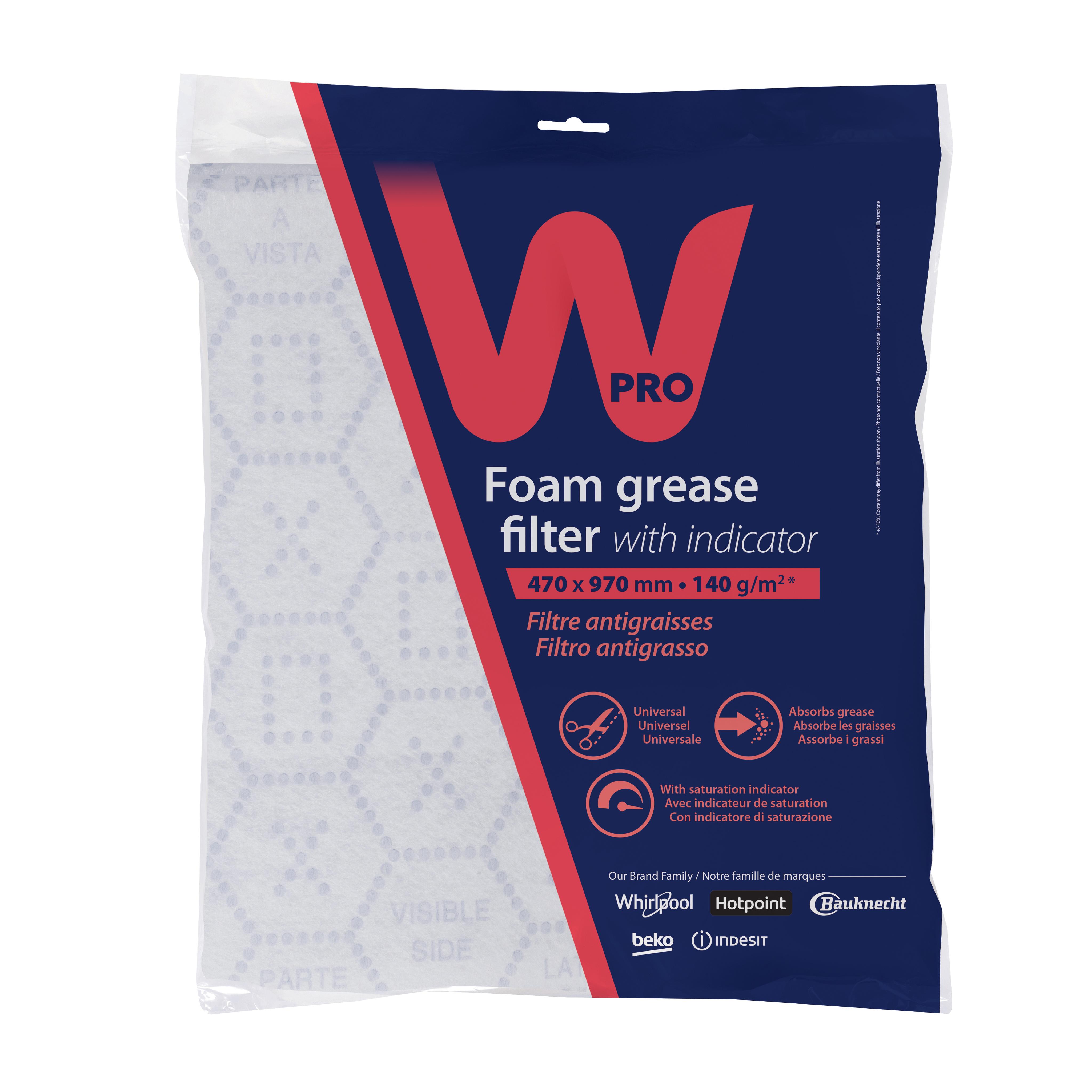 Filtre antigraisse universel avec indicateur de saturation (2 pièces)