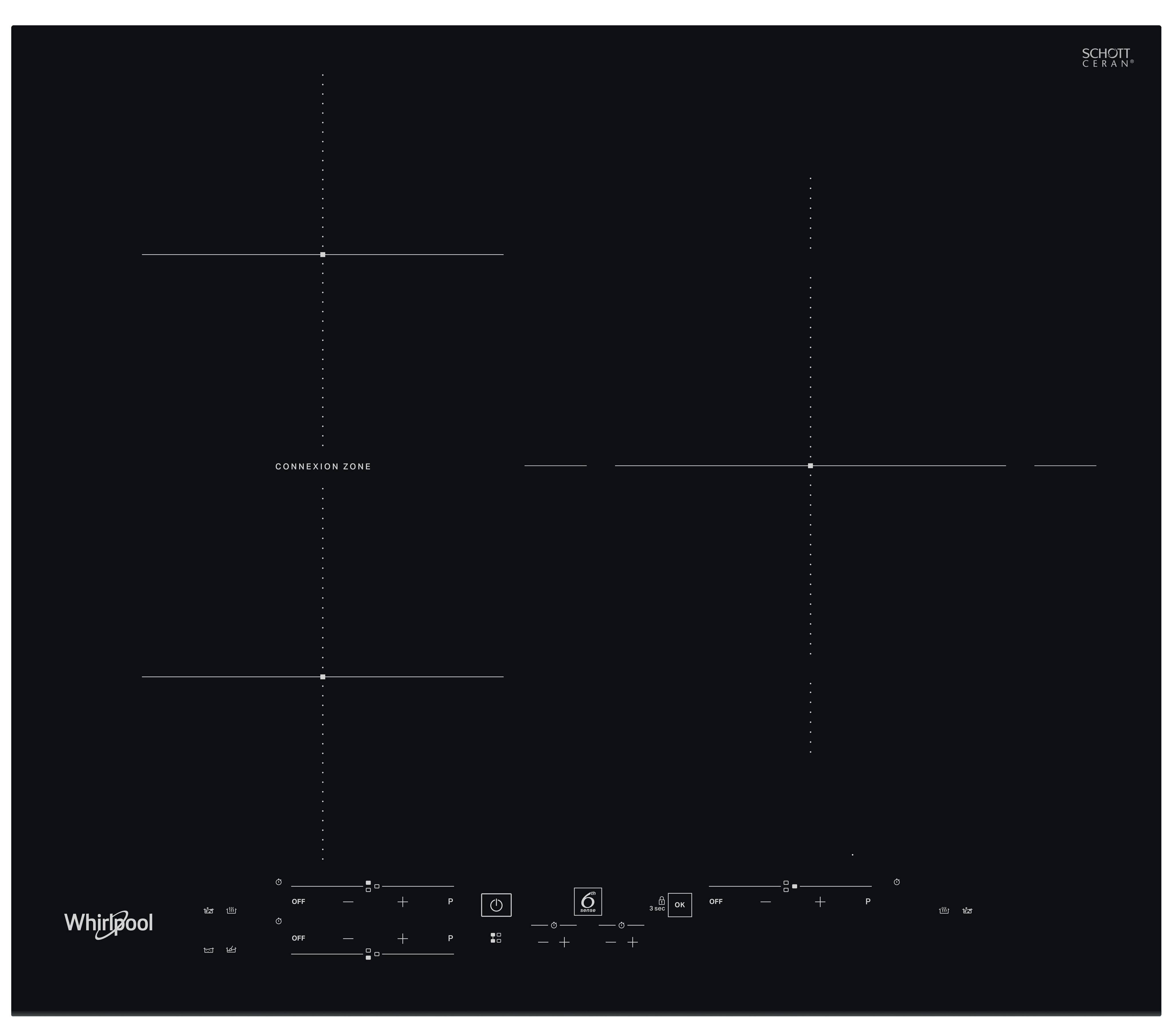 Whirlpool Encimera WB B3760 BF Negro Induction vitroceramic Frontal