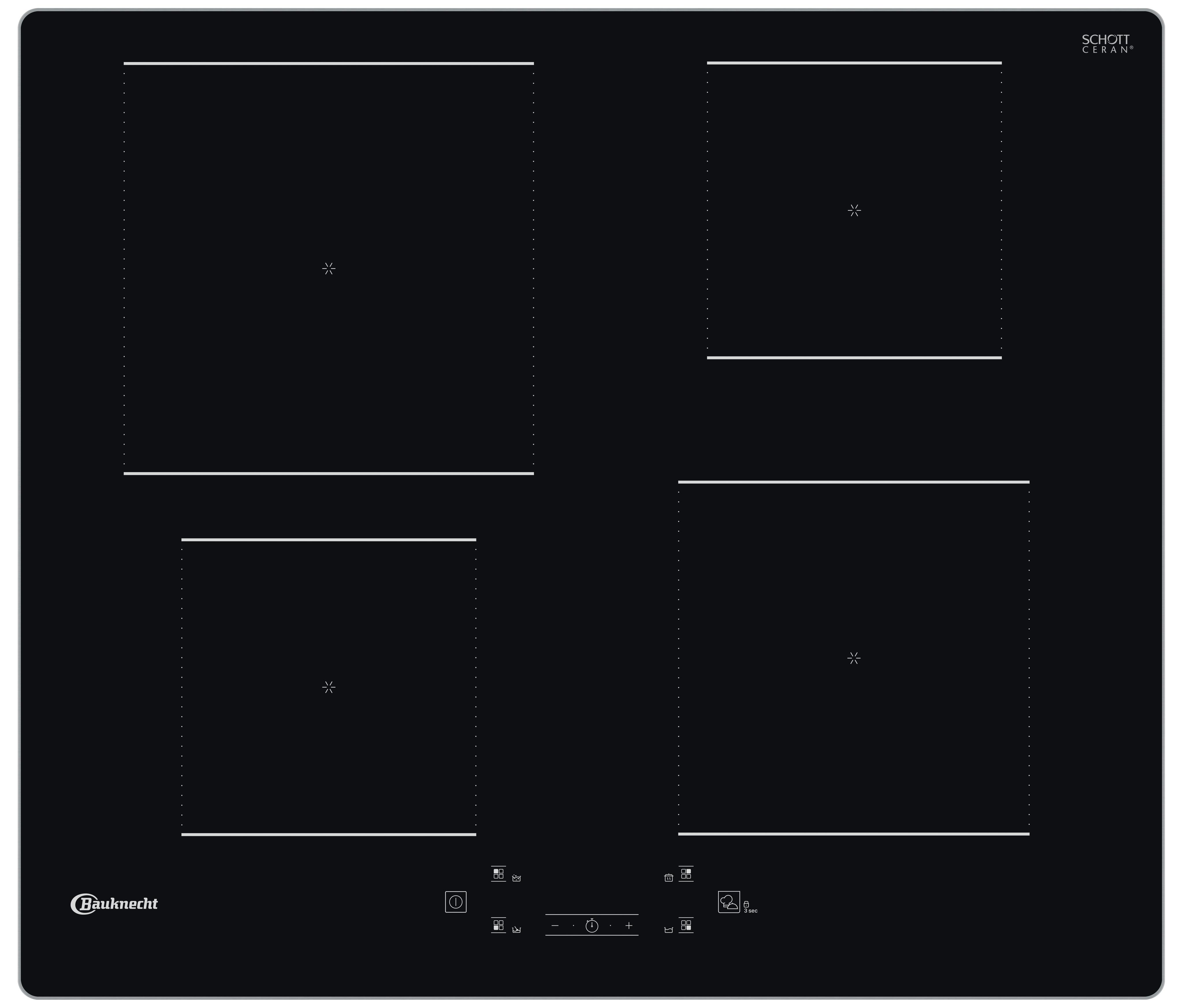 Bauknecht Kookplaat BQ 2360S AL Zwart Induction vitroceramic Frontal