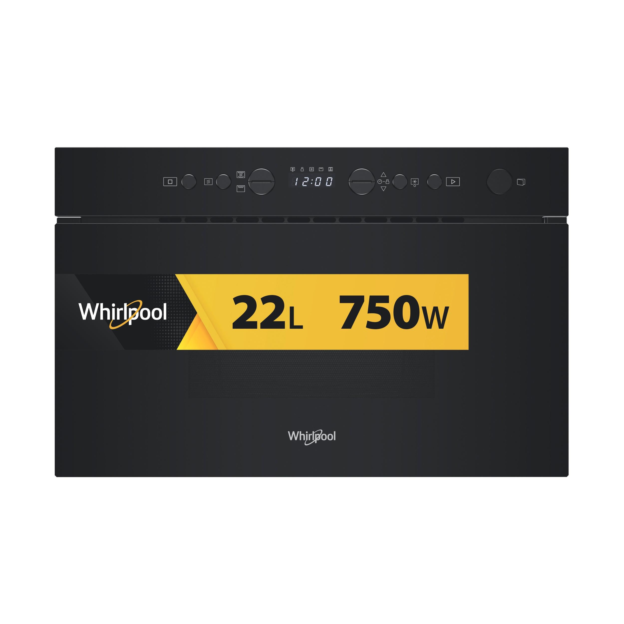 Whirlpool Mikrovlnná rúra Vstavané WMN14BB Čierna Elektronické 22 Mikrovlny + Gril 750 Frontal