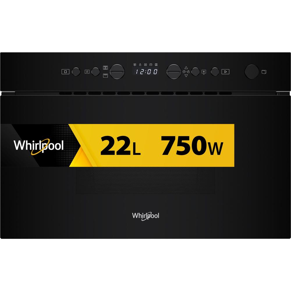Whirlpool Φούρνος μικροκυμάτων Εντοιχιζόμενο WMN14BB Μαύρο Ηλεκτρονικός 22 Μικροκύματα+Grill Λειτουργία 750 Frontal