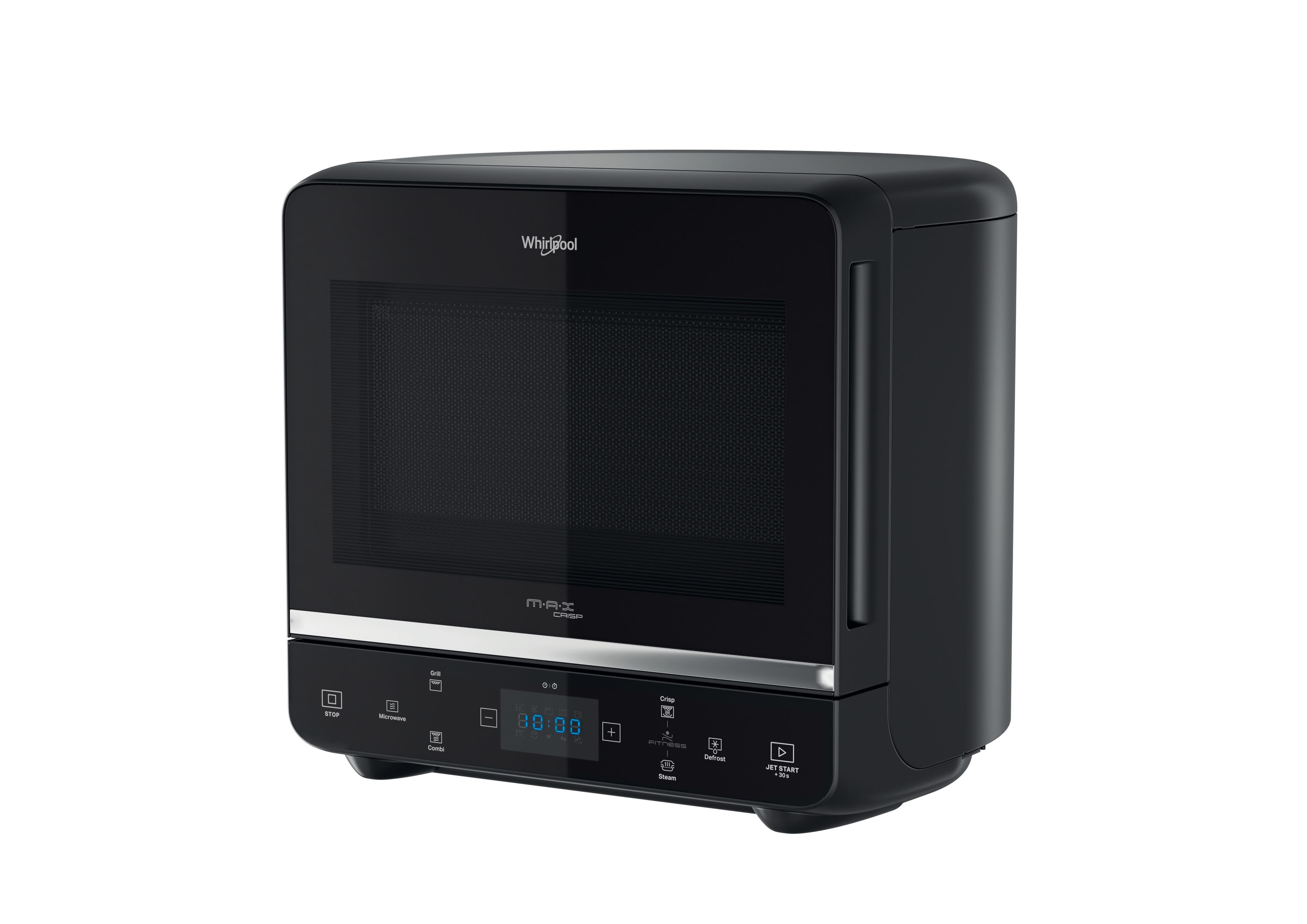 Whirlpool Microgolfoven Vrijstaand MAX 49 MB Zwart Elektronisch 13 Microgolven+Grill 700 Perspective