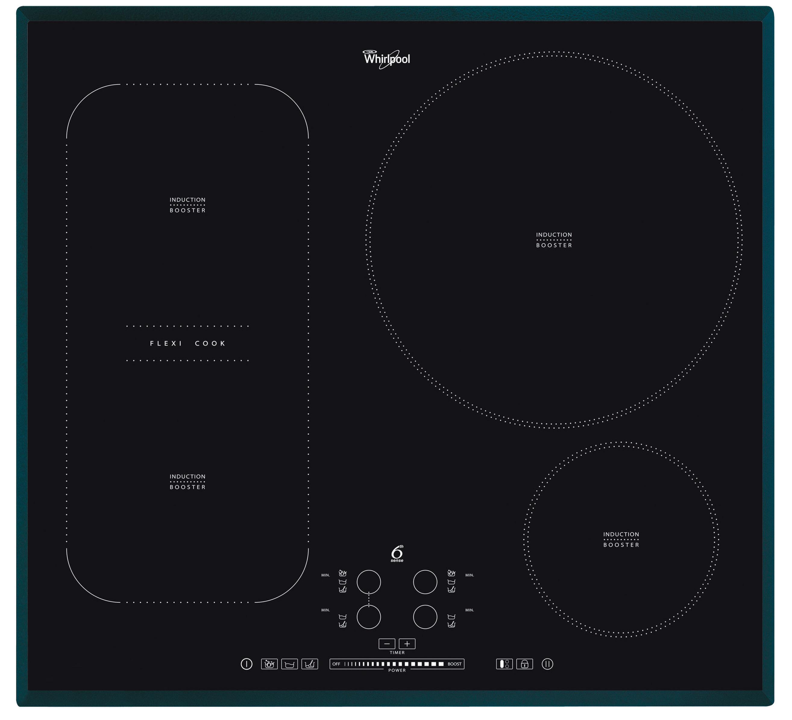 Whirlpool Plită ACM 847/BA Negru Induction vitroceramic Frontal