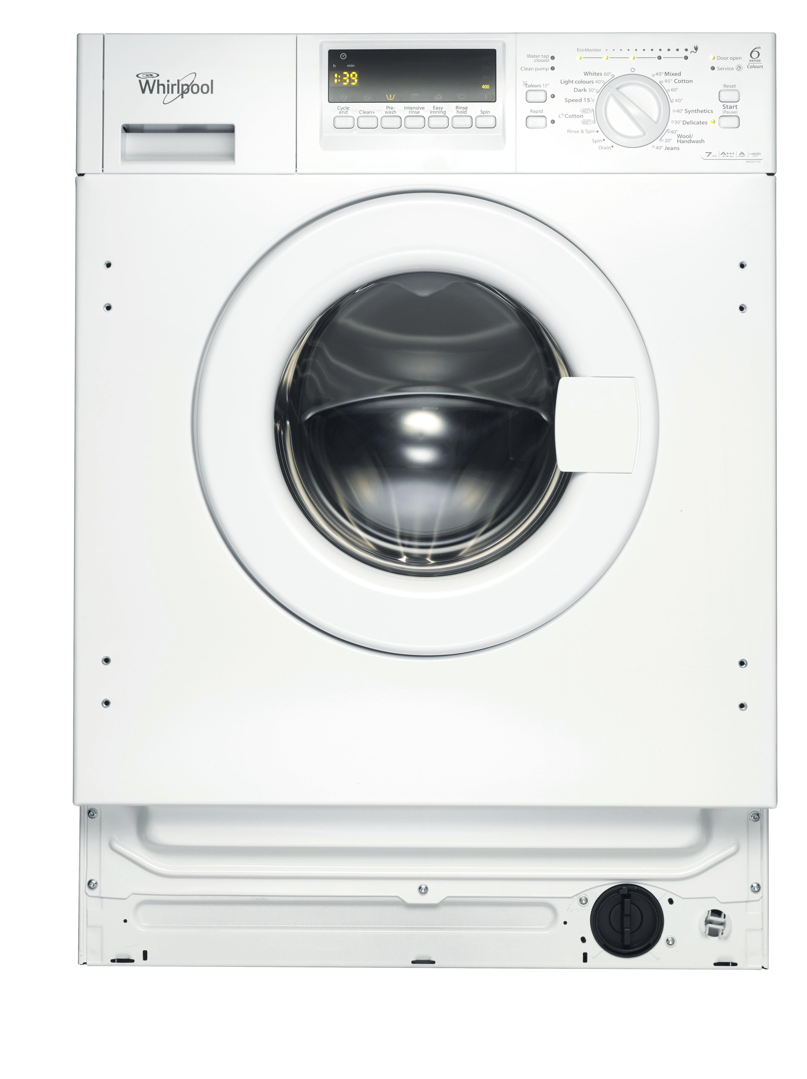 Whirlpool Ireland Ltd Welcome to your home appliances provider Whirlpool built in front loading washing machine Whirlpool built in washing machine 7kg AWOE7143