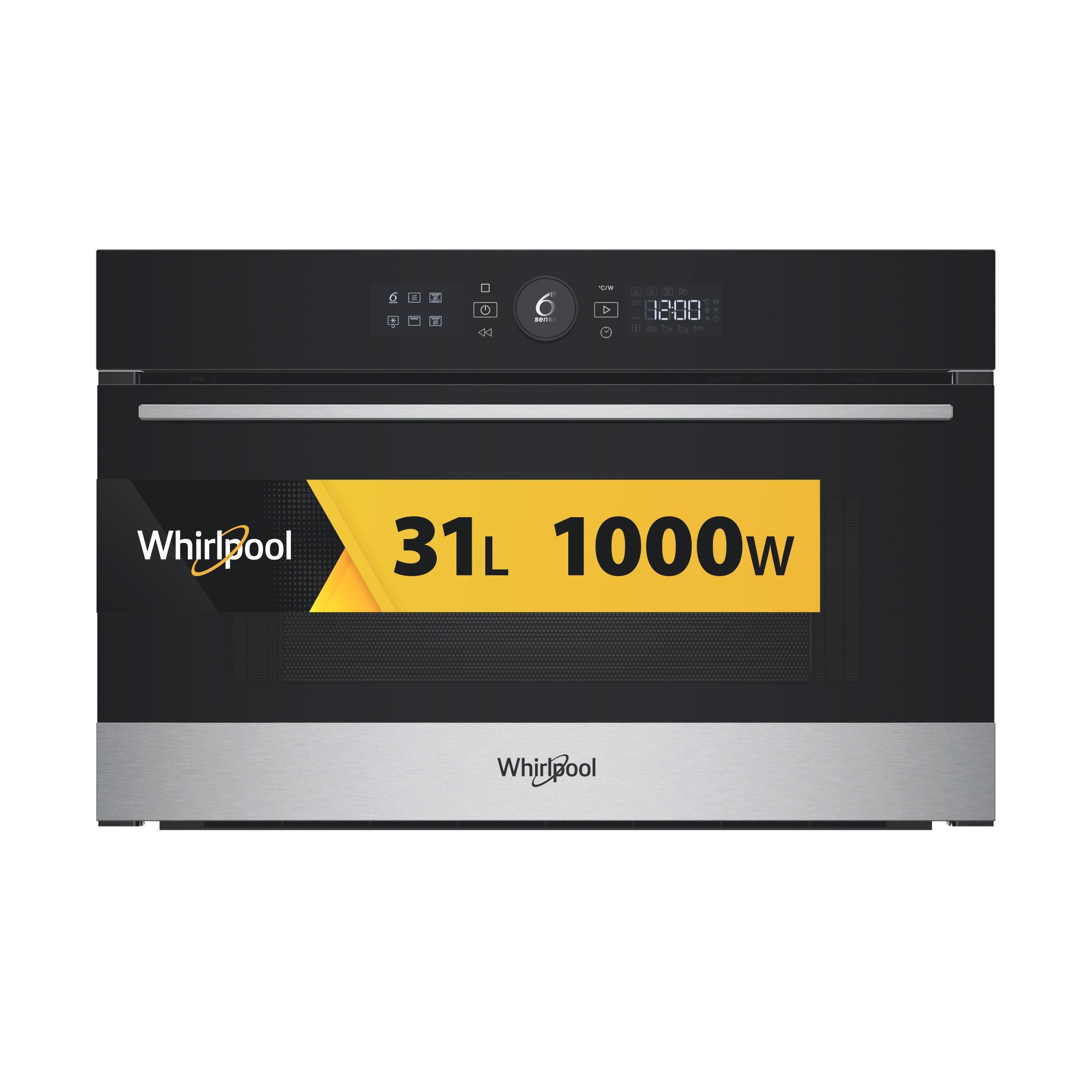 Whirlpool Mikrobangų krosnelė Įmontuojama WMD54MX Nerūdijančio plieno Elektroninis 31 Mikrobangos + Grilius 1000 Frontal