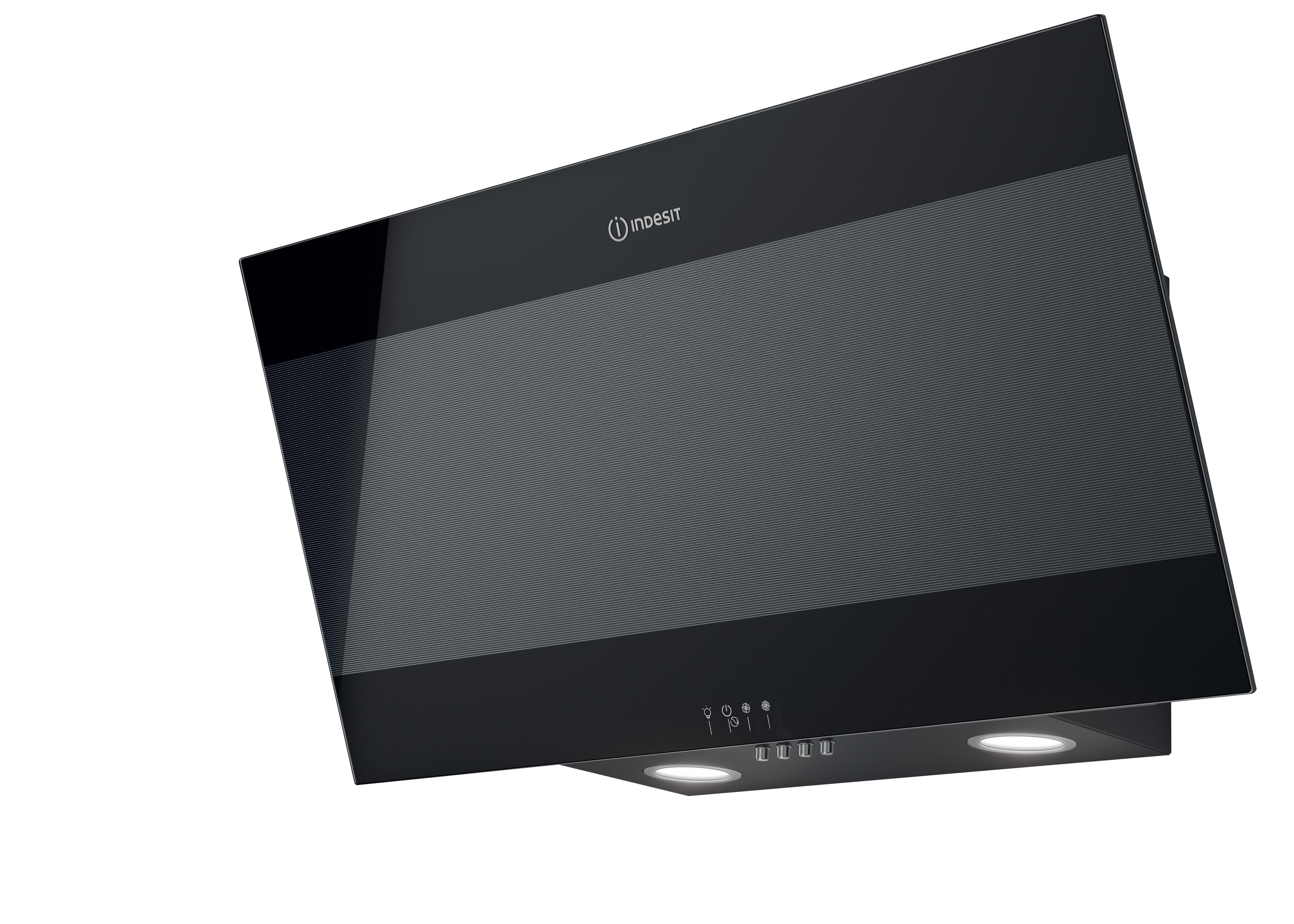 Indesit Hotte Encastrable IHVP 83F LM K Noir Mural Mécanique Perspective