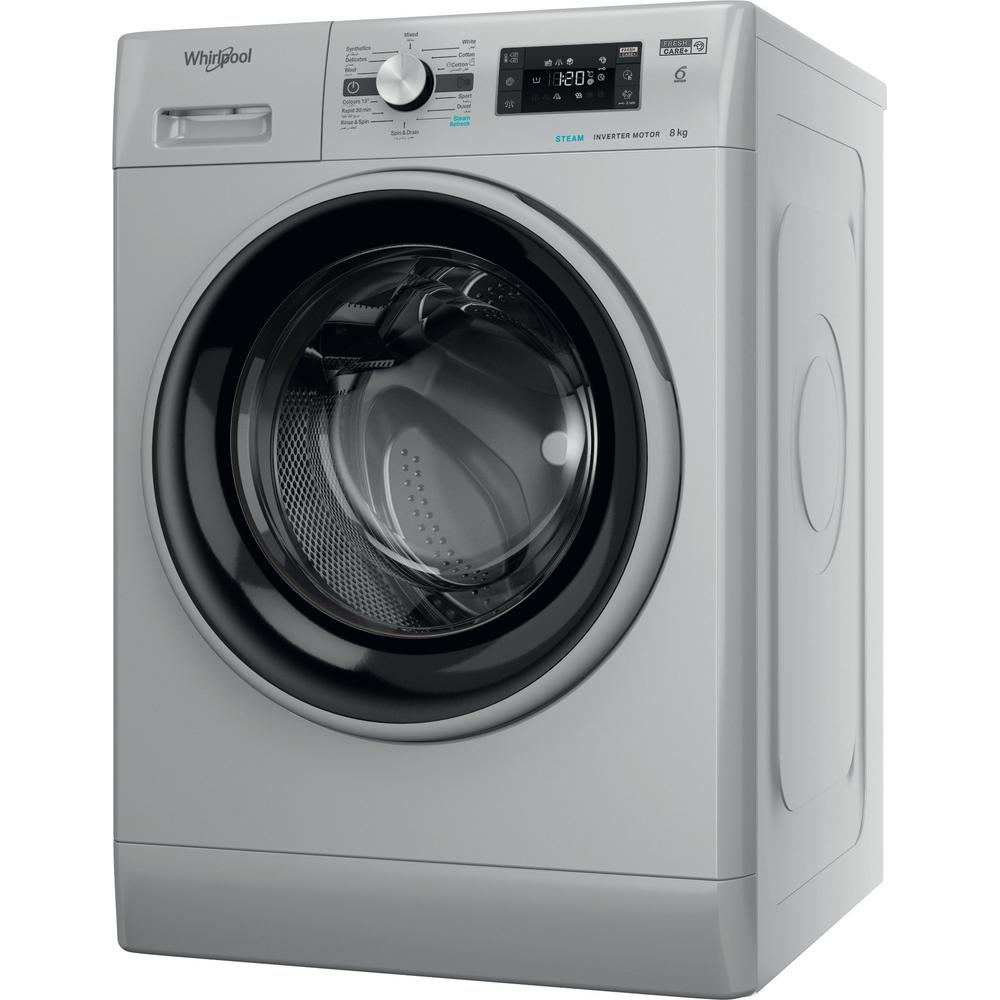 Whirlpool Washing machine Free-standing FFB 8259 SBSV GCC Silver Front loader A+++ Perspective