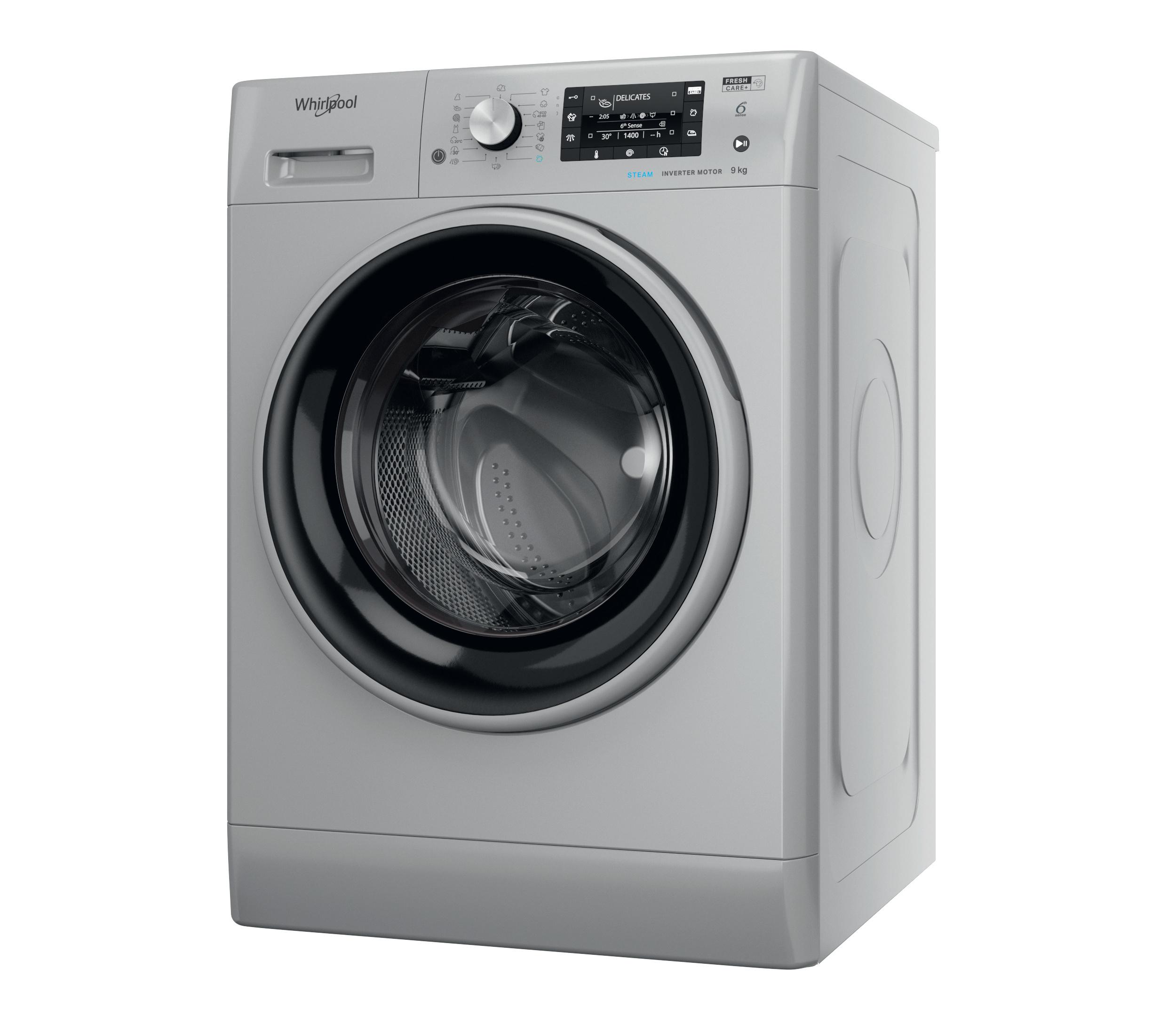 Whirlpool Maşină de spălat rufe Independent FFD 9458 SBSV EU Silver Încărcare frontală B Perspective