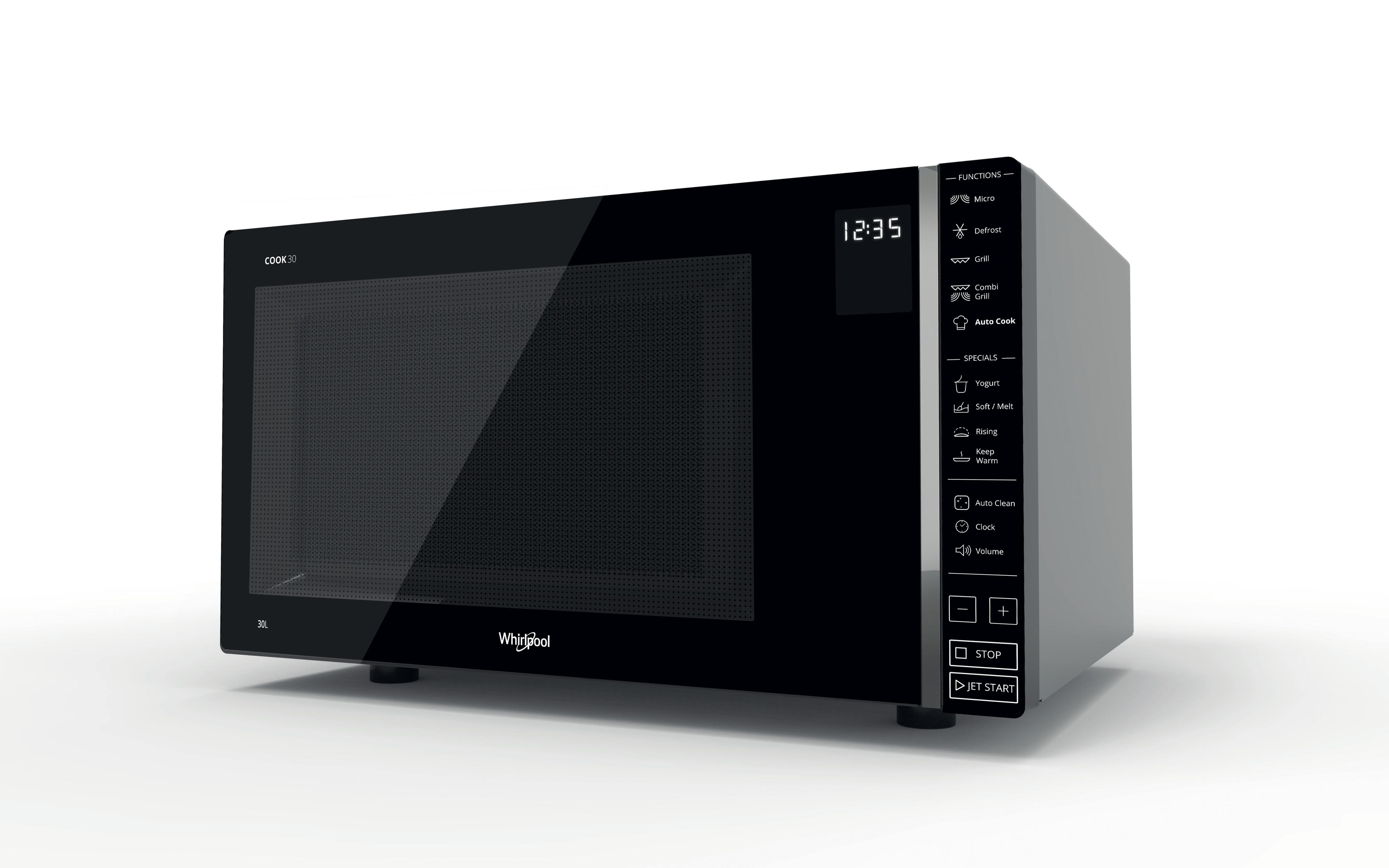 Whirlpool Mikrovalna pećnica Samostojeći MWP 303 SB Srebrna Elektronička 30 Mikrovalovi + funkcija roštilja 900 Perspective