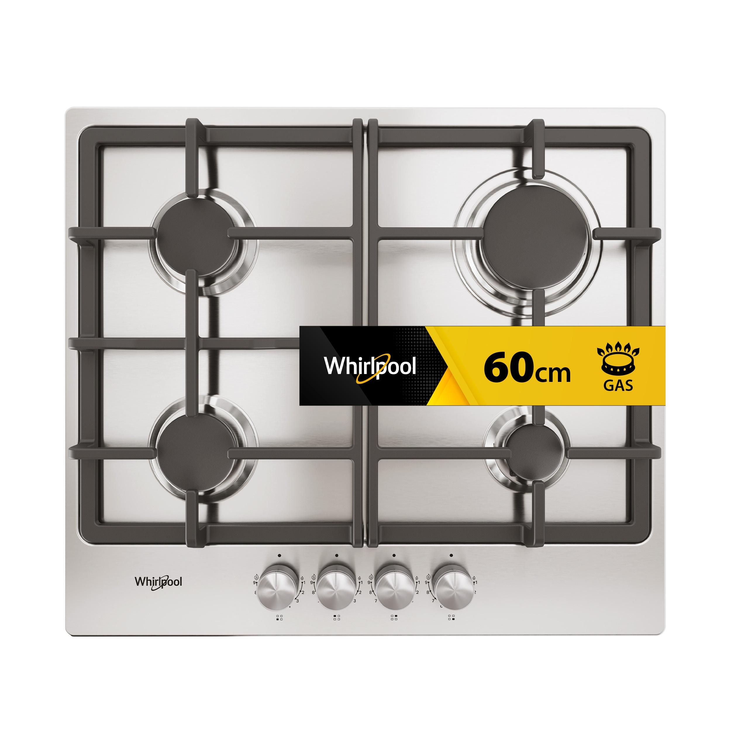 Whirlpool Table de cuisson TGML 660 IX Inox Gaz Frontal