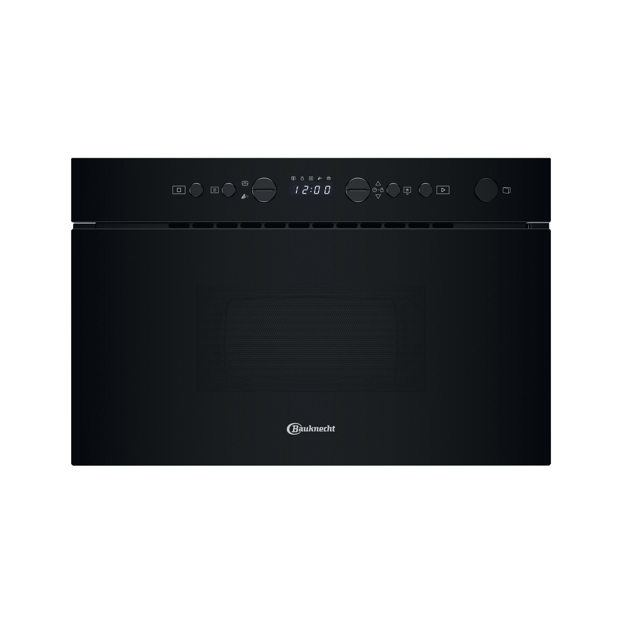Bauknecht Four micro-ondes Encastrable BMN1O2BK Noir Electronique 22 MO uniquement 750 Frontal