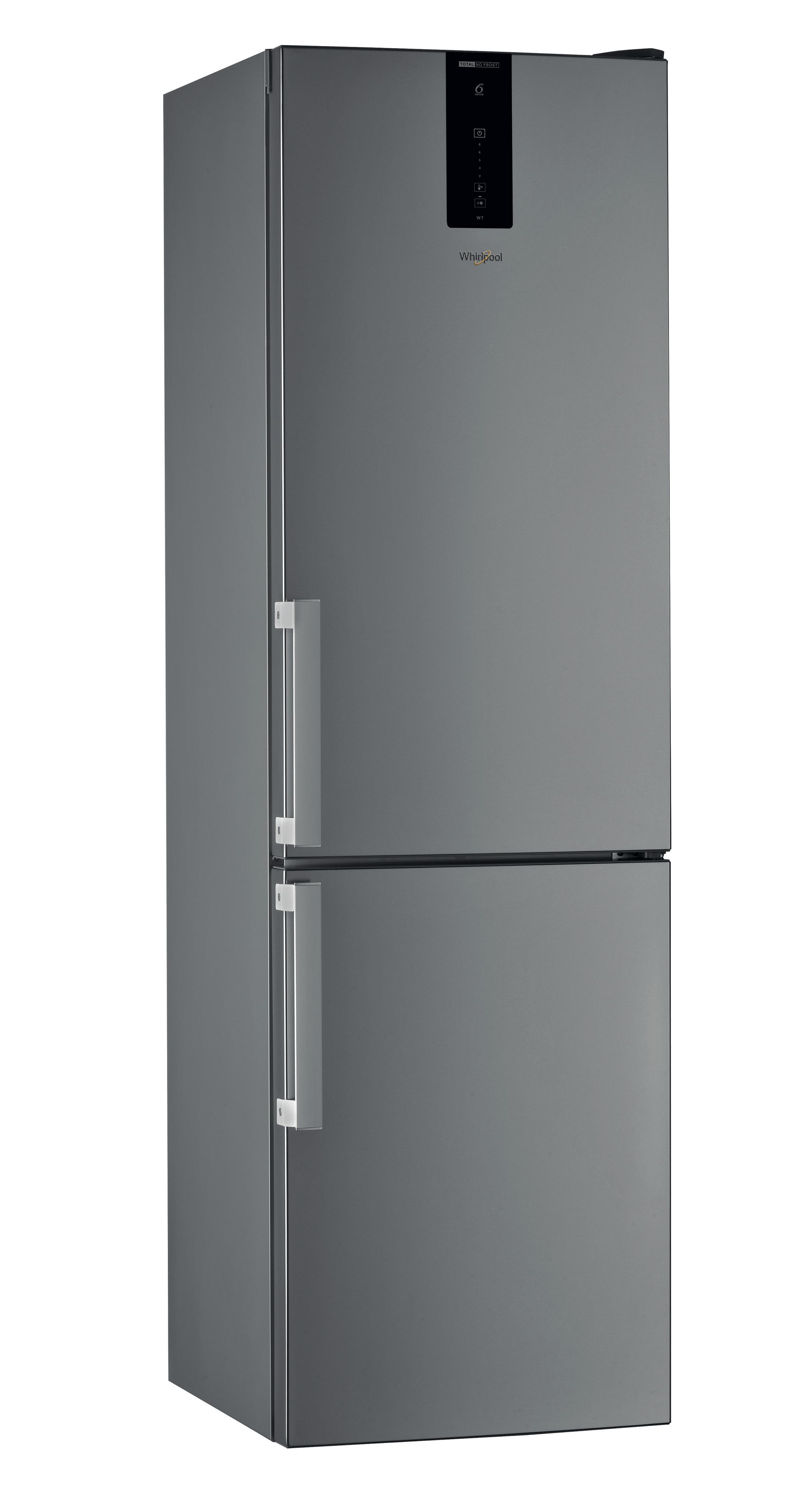 Whirlpool Hűtő/fagyasztó kombináció Szabadonálló W7 921O OX H Optic Inox 2 doors Perspective