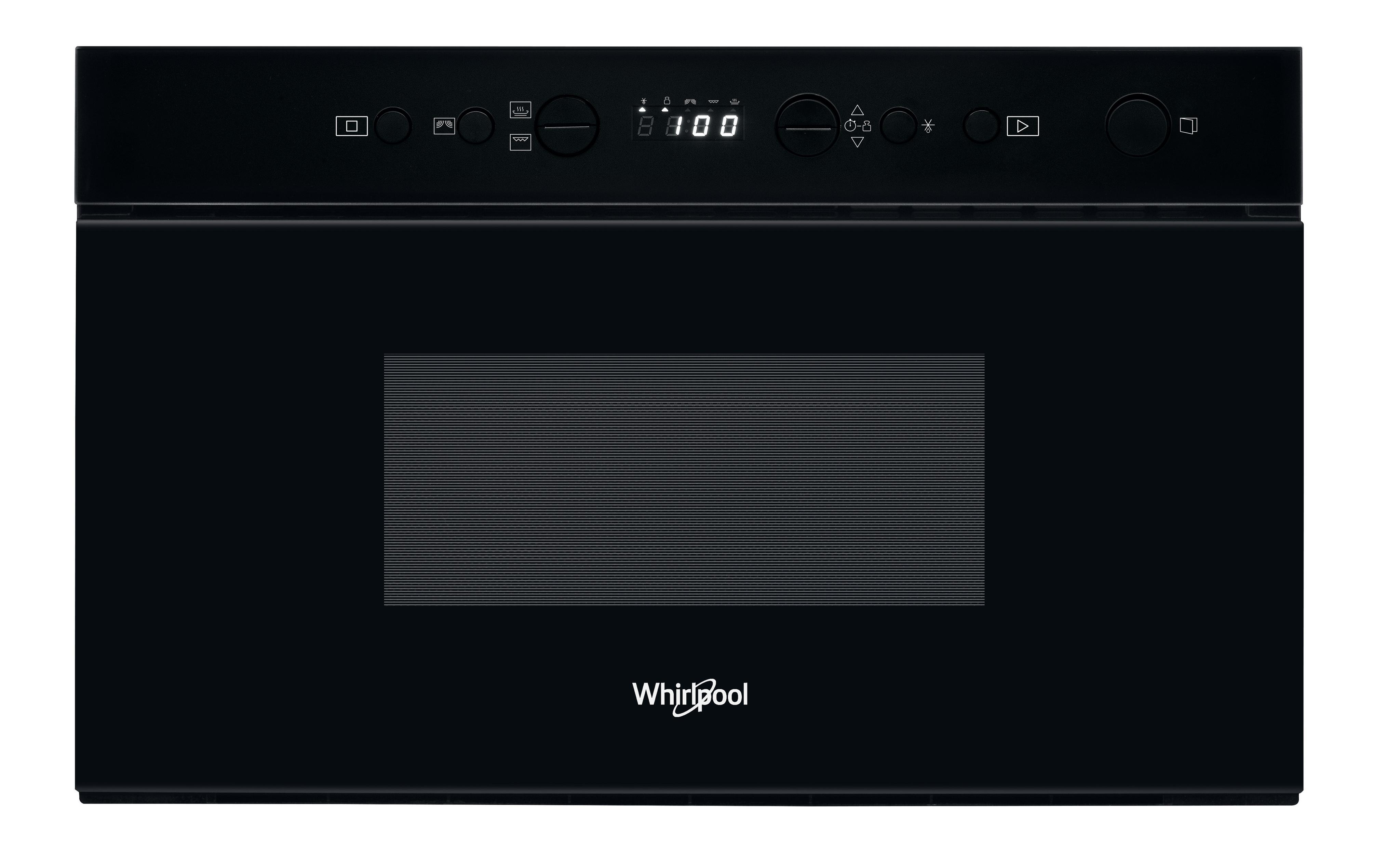 Whirlpool Microondas Encastre W67 MN840 NB Negro Electrónico 22 MW + Función Grill 750 Frontal