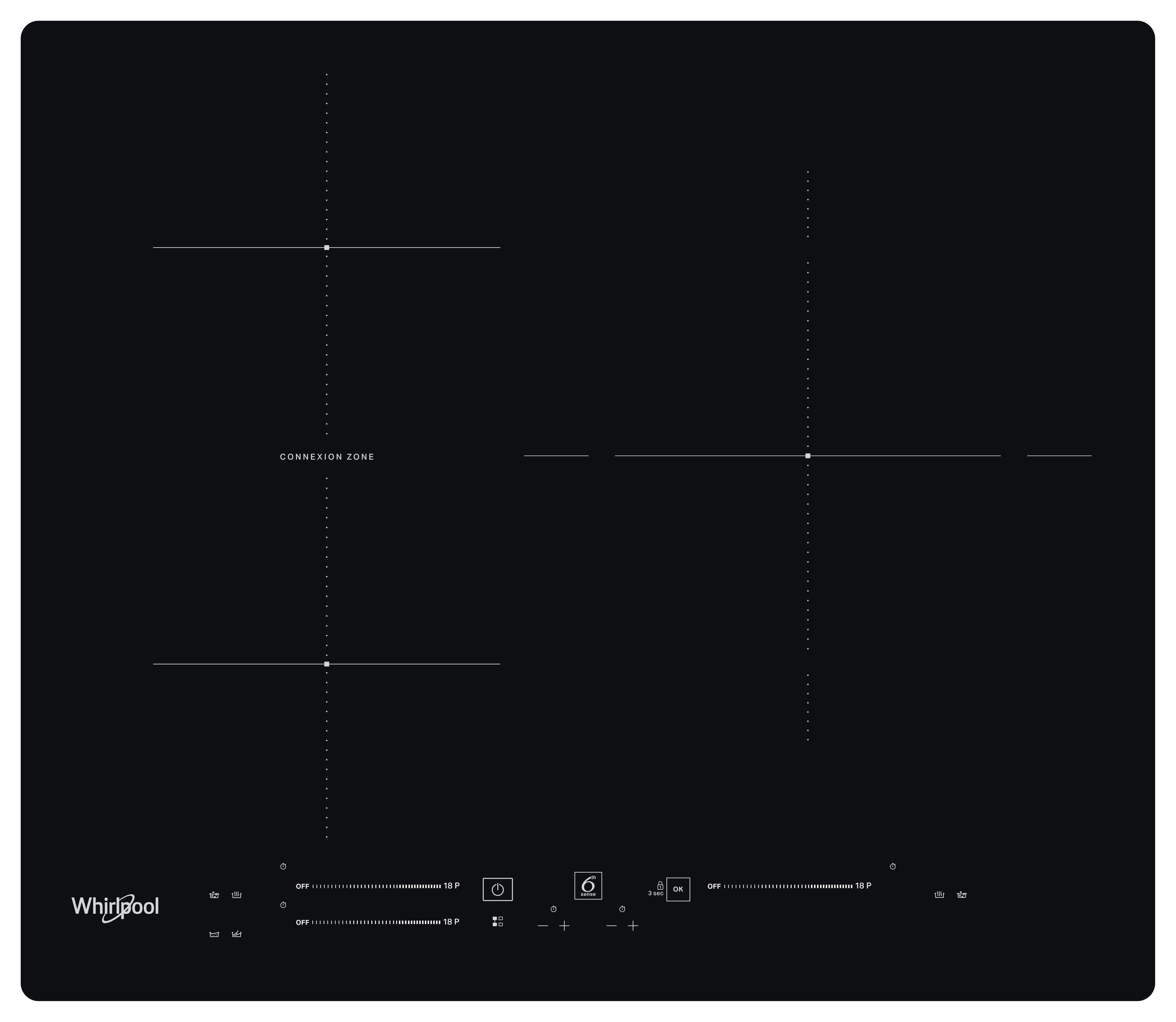 Whirlpool Encimera WB S5560 NE Negro Induction vitroceramic Frontal