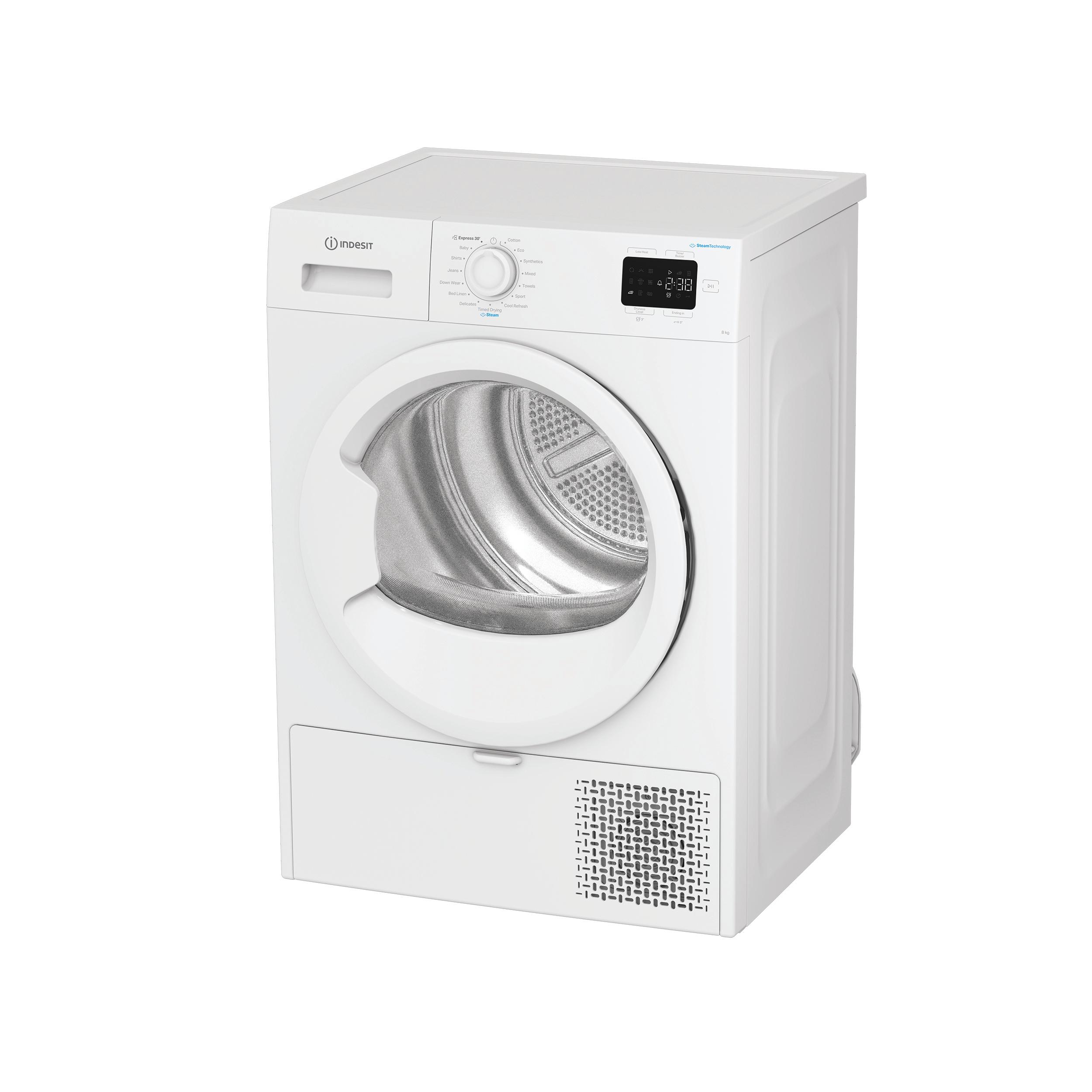 Indesit Dryer IDH E80W IRE White Perspective