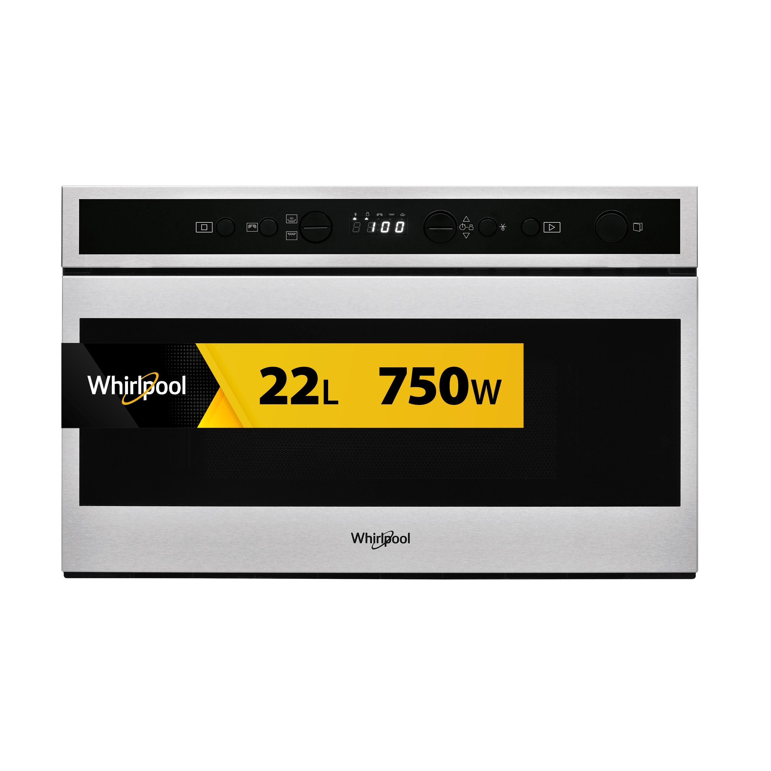 Whirlpool Microunde Încorporabil W6 MN840 Stainless steel Electronic 22 Funcţie MW şi grill 750 Frontal