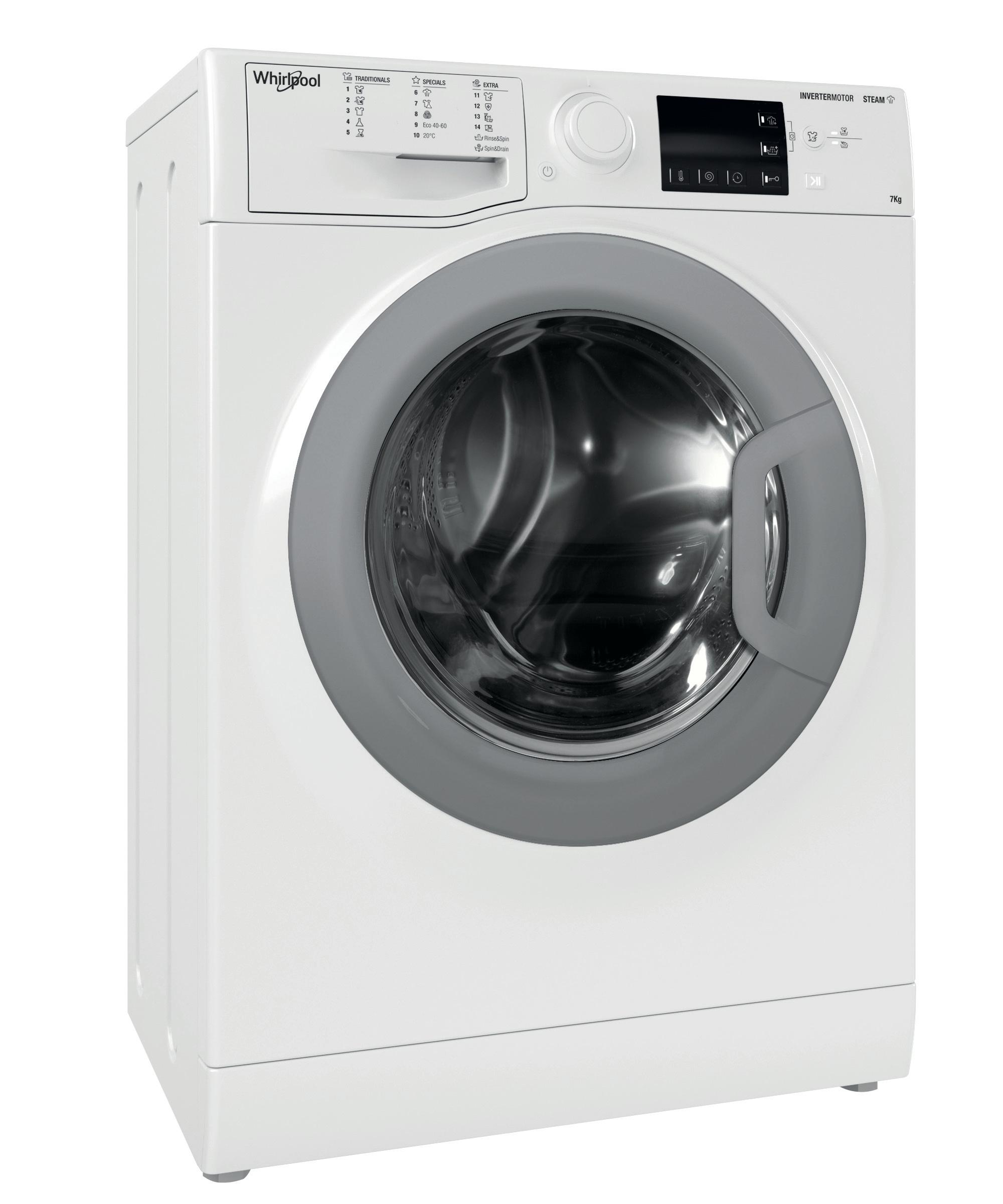 Whirlpool Maşină de spălat rufe Independent WRSB 7259 WS EU Alb Încărcare frontală B Perspective