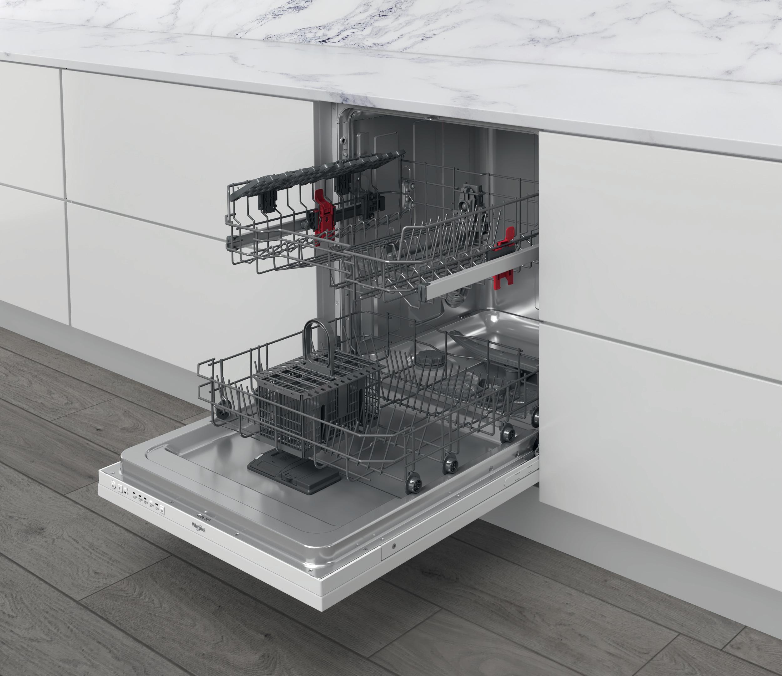 Whirlpool Dishwasher Vgradni WI 3010 Povsem vgrajen F Perspective open