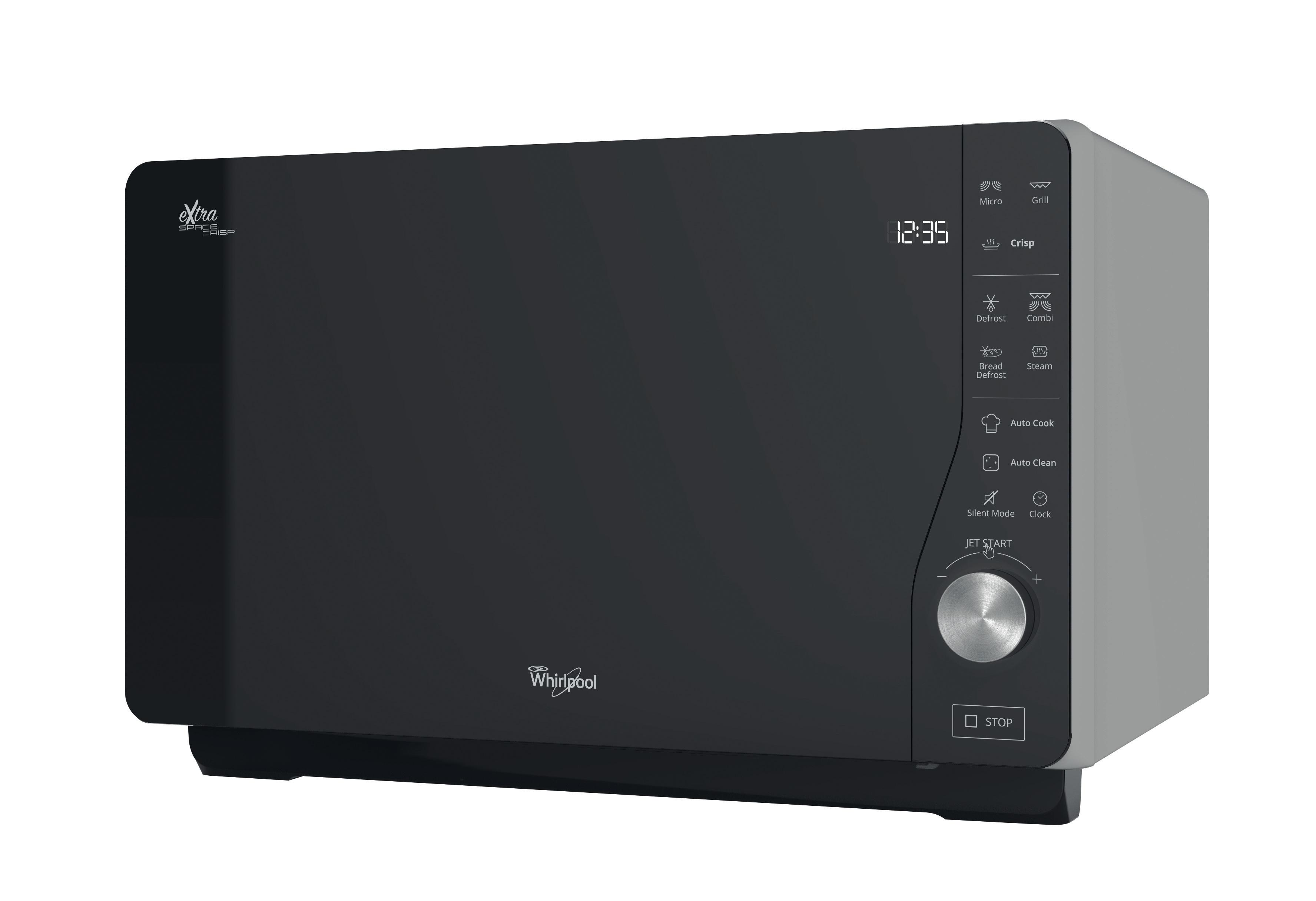 Whirlpool Microondas Libre instalación MWF 427 SL Plata Electrónico 25 MW + Función Grill 800 Perspective