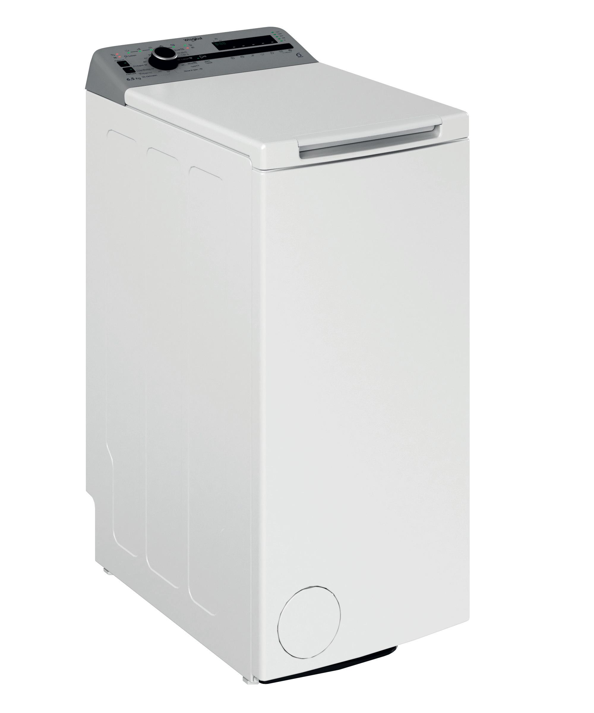 Whirlpool Vaskemaskin Frittstående TDLRSL 65230SWS EE Hvit Top loader D Perspective