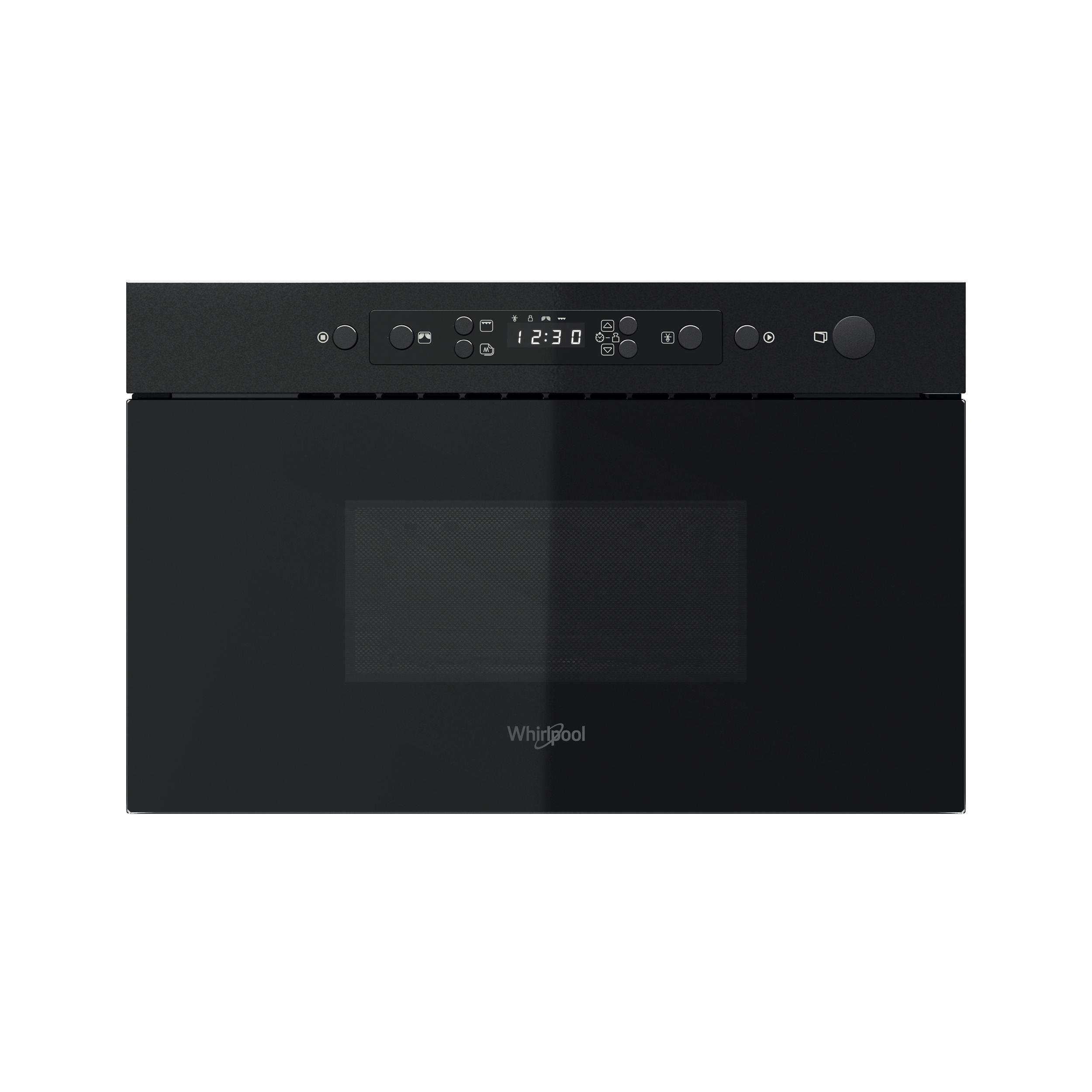 Whirlpool Microunde Încorporabil MBNA920B Negru Electronic 22 Funcţie MW şi grill 750 Frontal